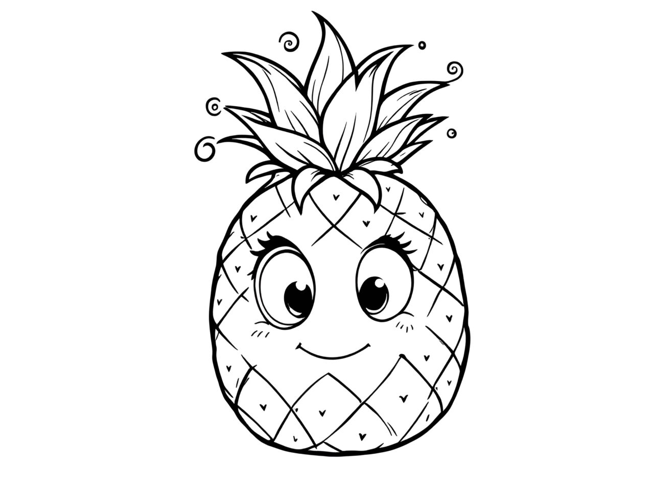  Ausmalbild Ananas 🍍 - MOWOLI 🌈 Deine bunte Kinderwelt! 