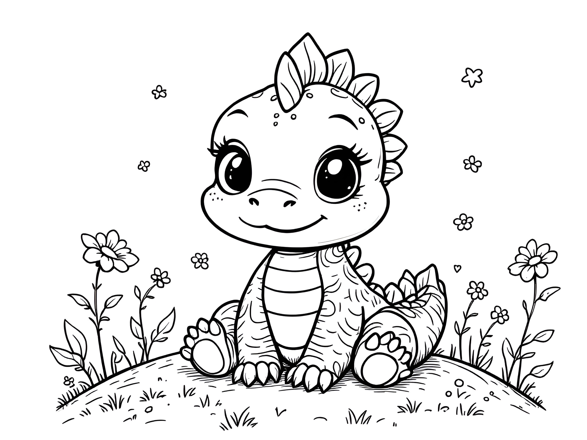 Baby-Drachen als Ausmalbild für Kinder MOWOLI 🌈 Deine bunte Kinderwelt