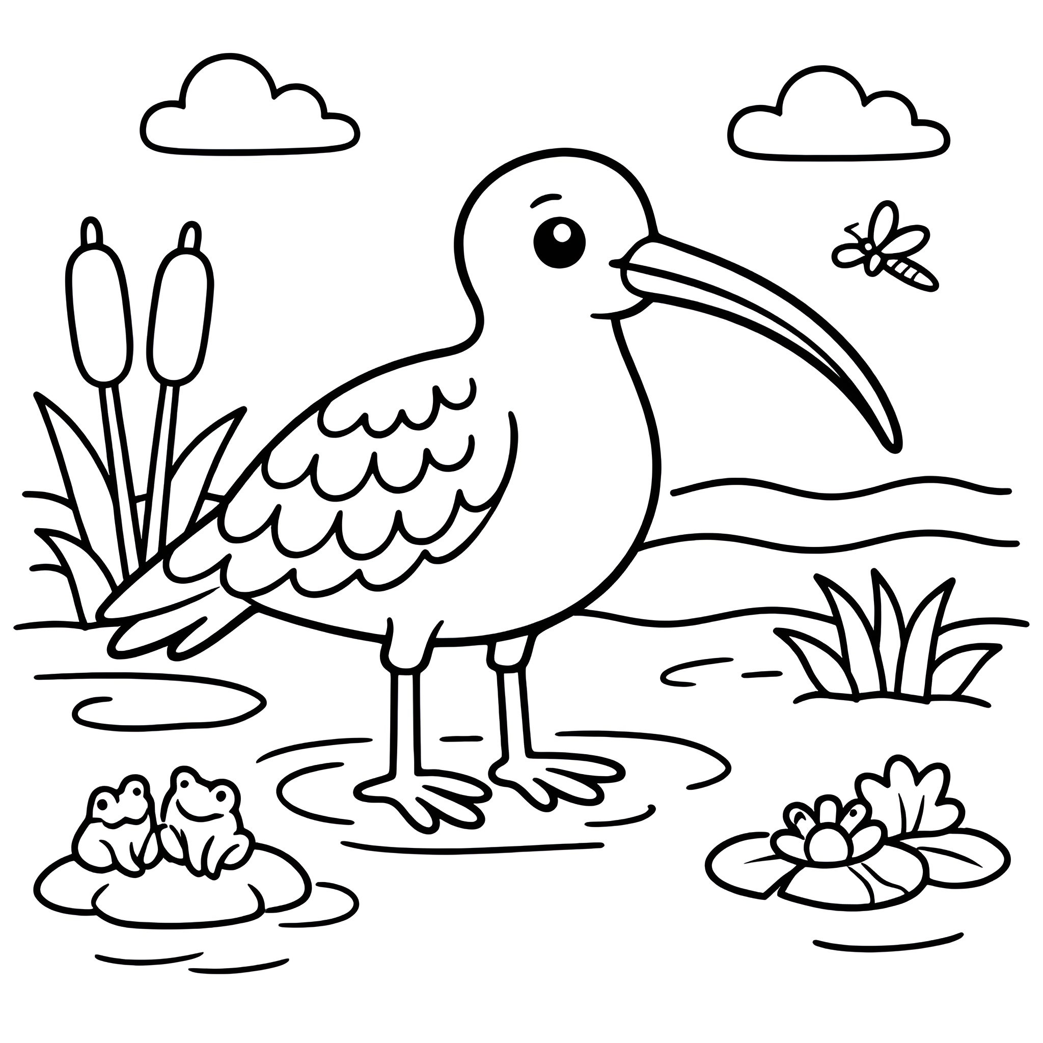 Brachvogel Ausmalbild – Kostenlose Malvorlage zum Ausdrucken