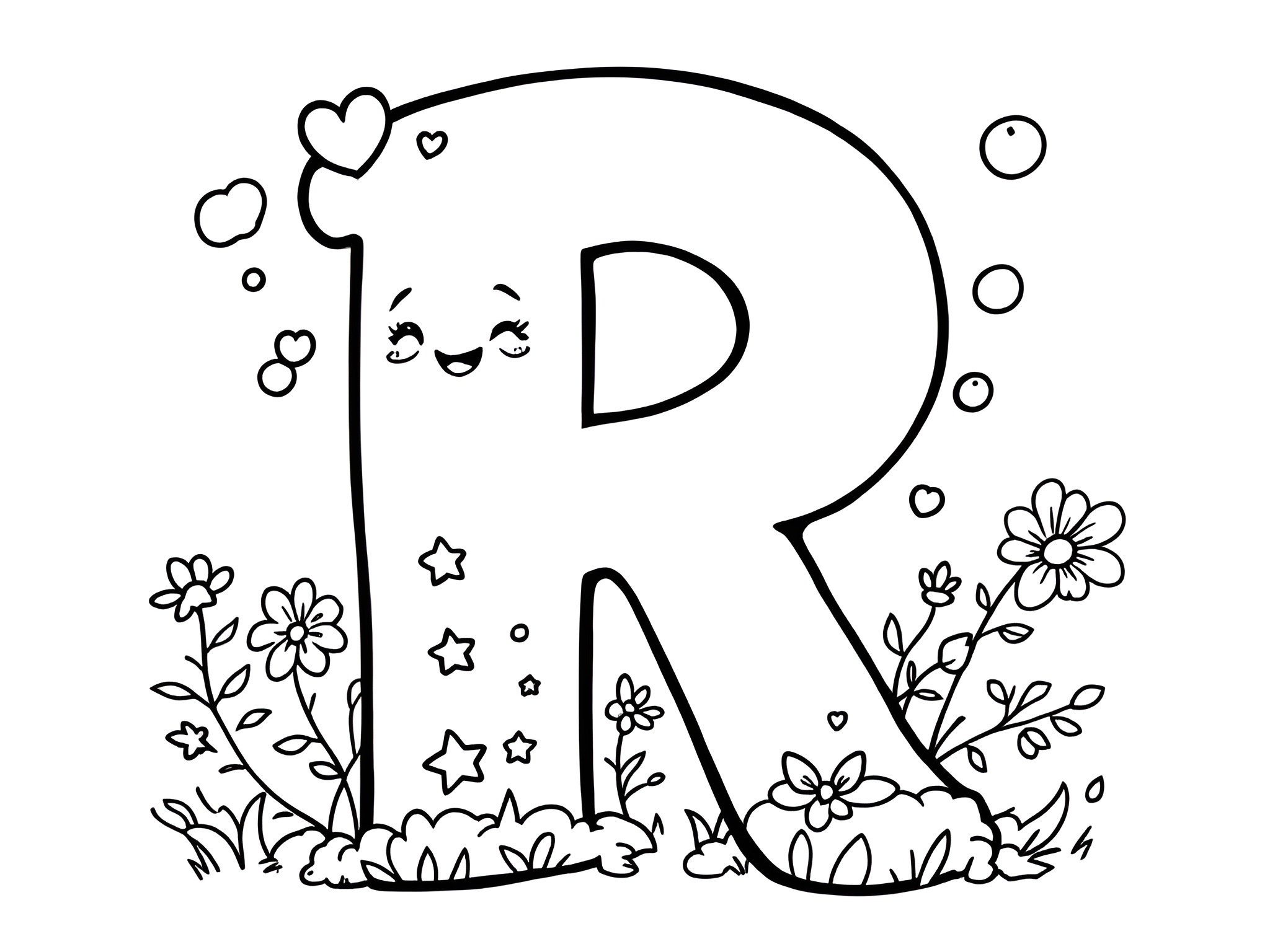 MOWOLI – Ausmalbild Buchstabe R für kleine ABC-Entdecker