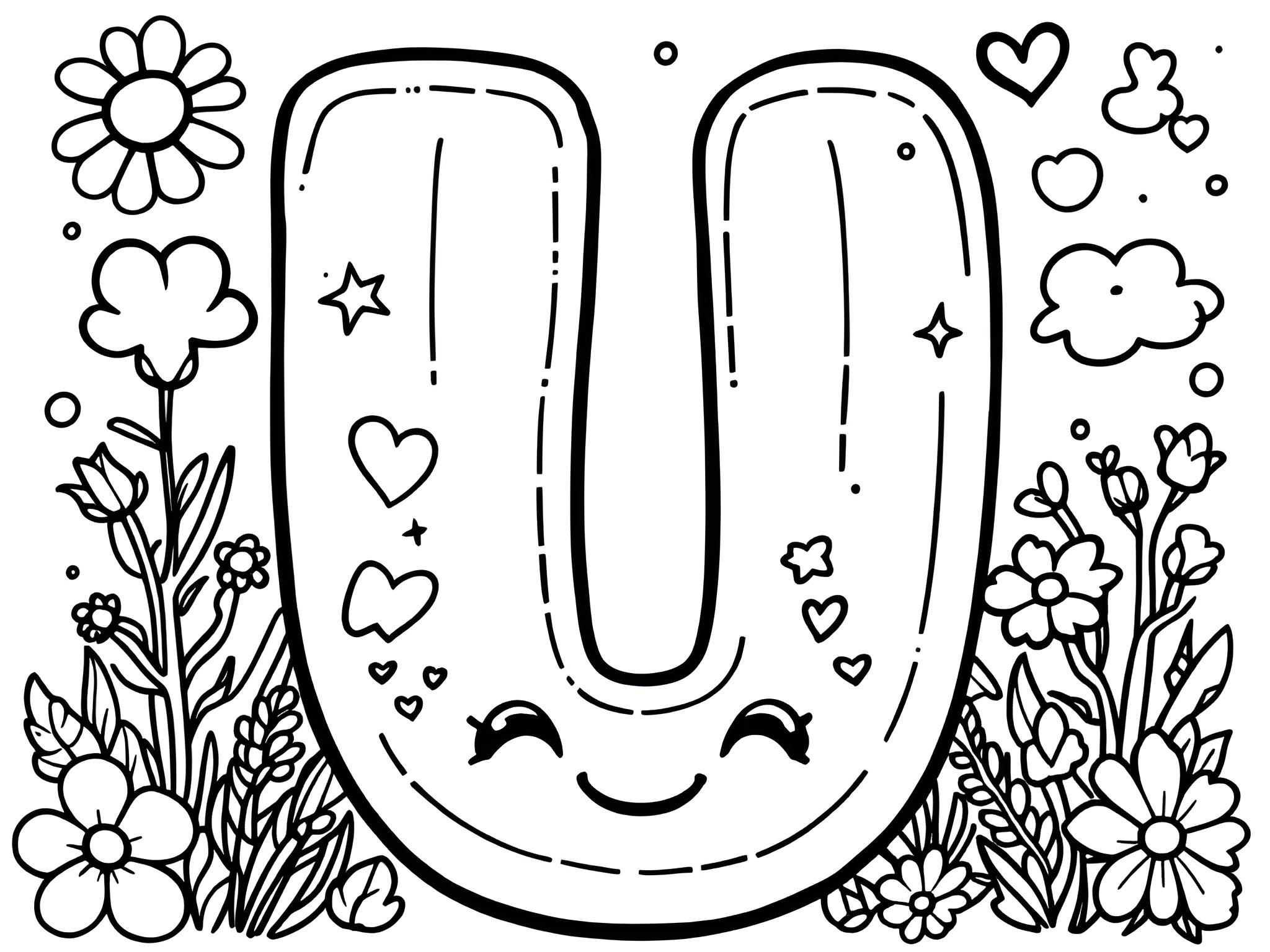 MOWOLI – Ausmalbild Buchstabe U für kleine ABC-Entdecker