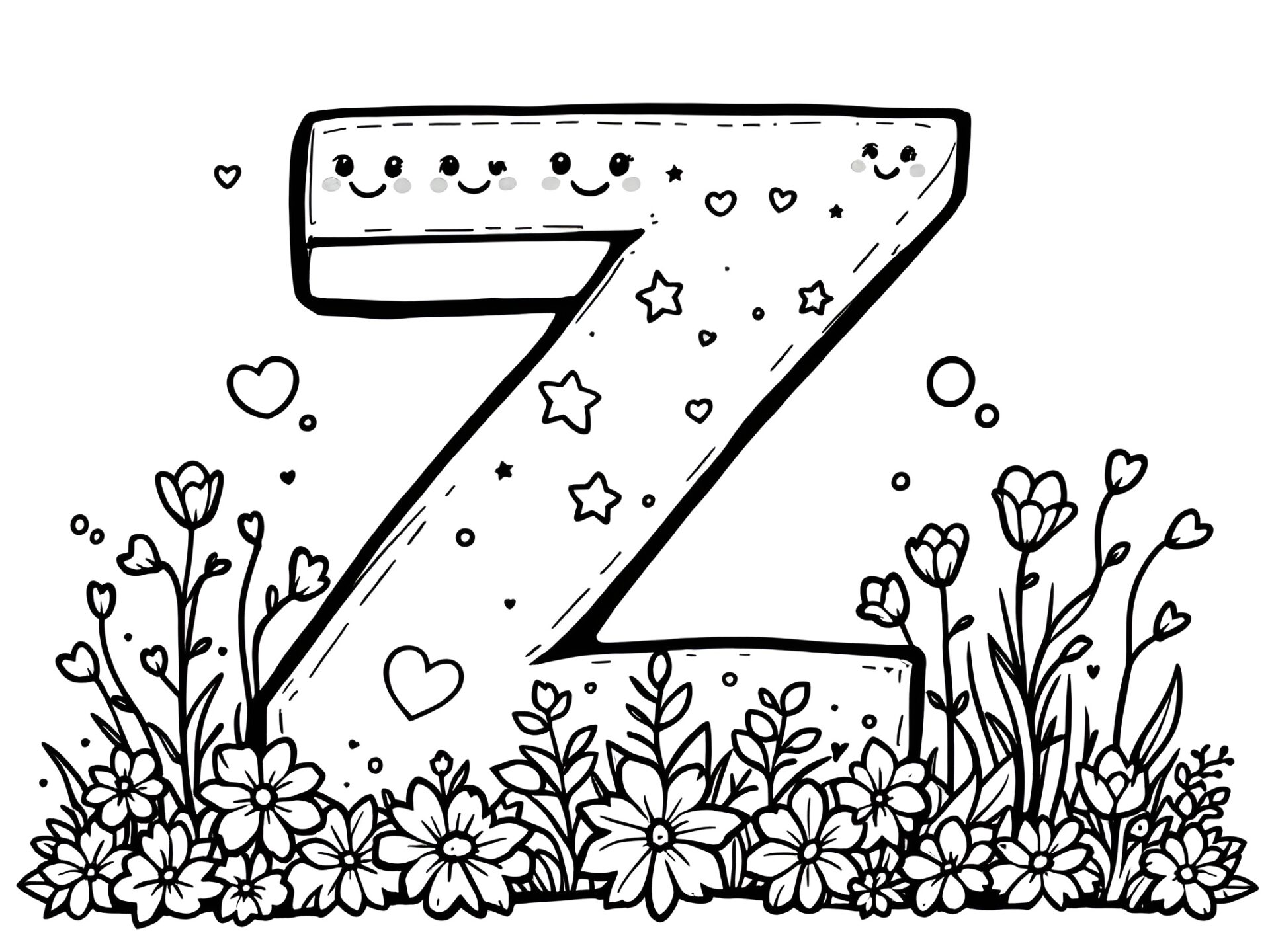 MOWOLI – Ausmalbild Buchstabe Z für kleine ABC-Entdecker