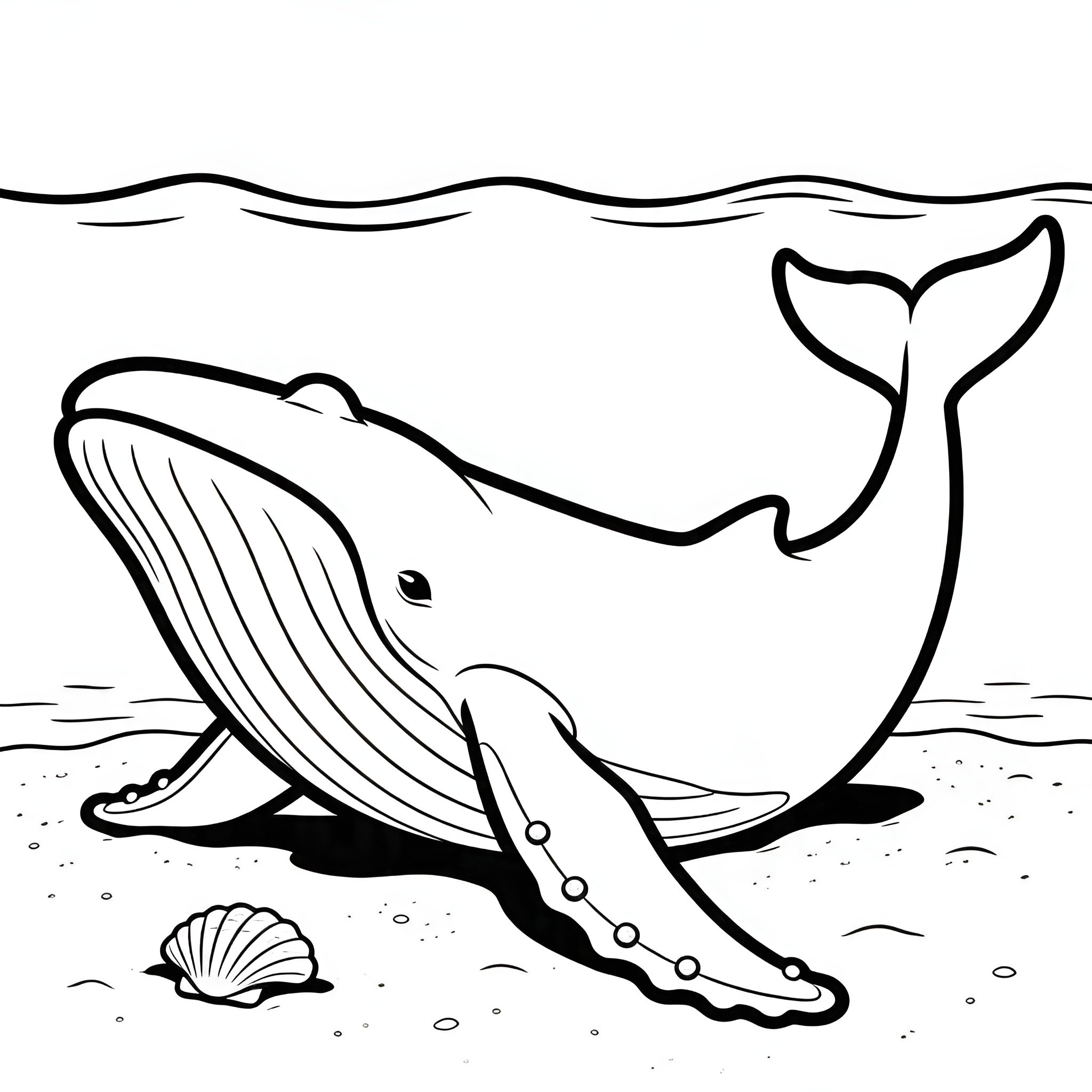Timmy, der Buckelwal – Ausmalbild zum Downloaden