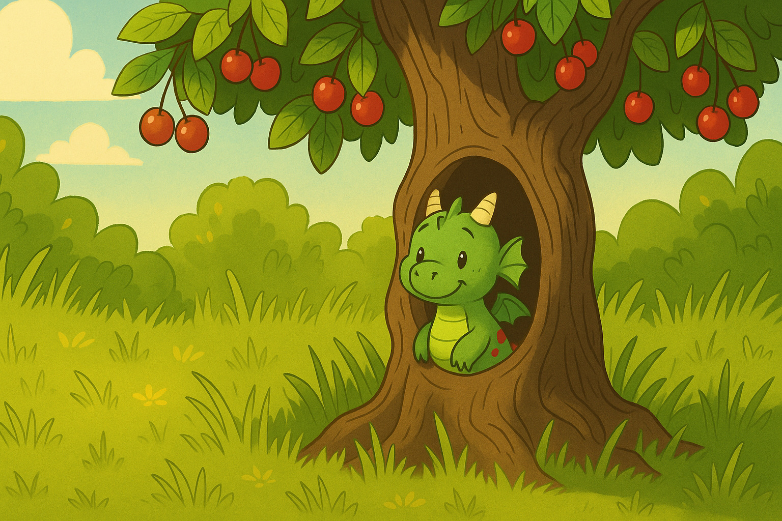 Der schüchterne Drache im Kirschbaum
