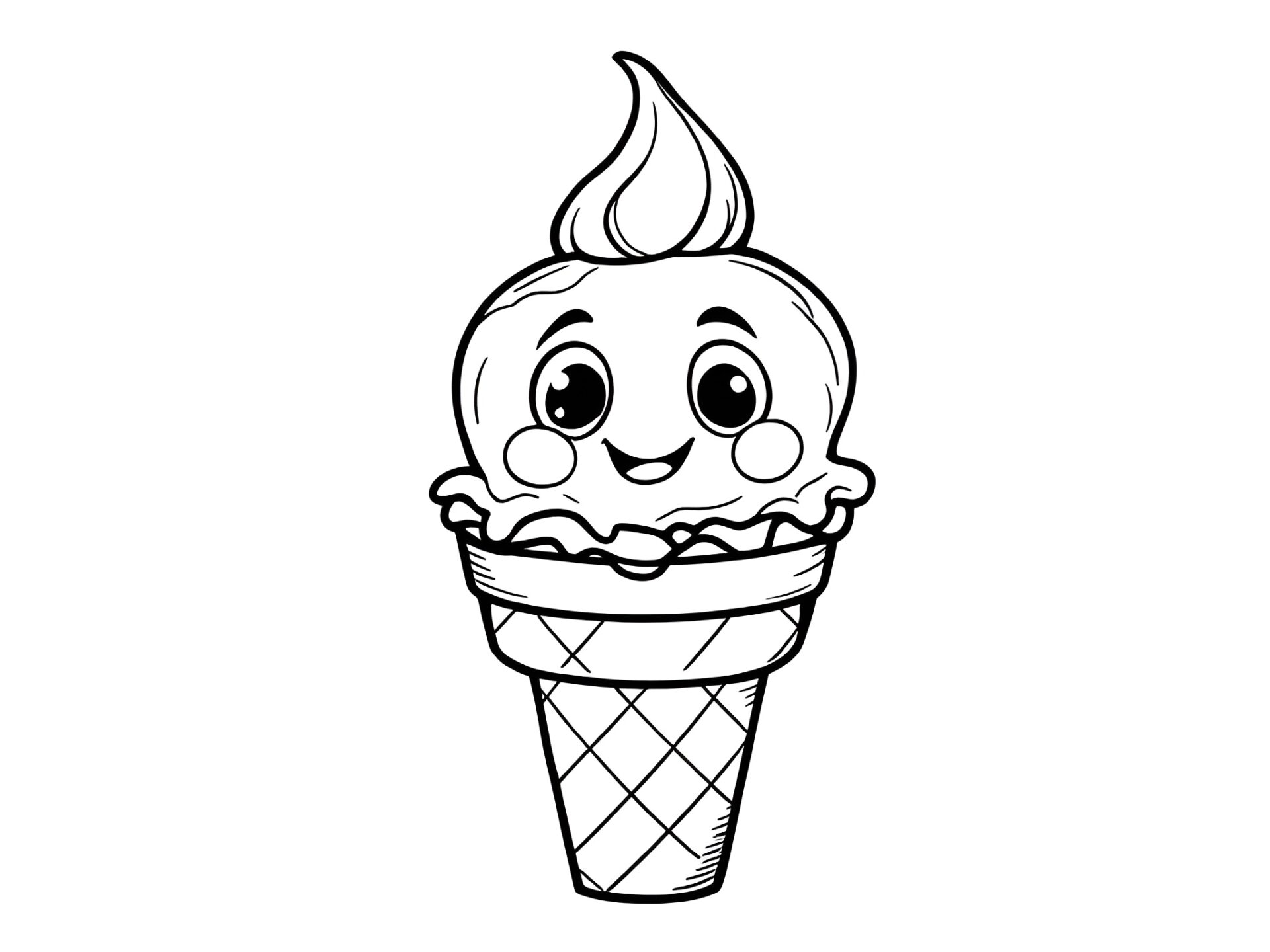 Ausmalbild Eistüte – Fröhlicher Malspaß für kleine Eis-Fans 🍦 kostenlos zum Download