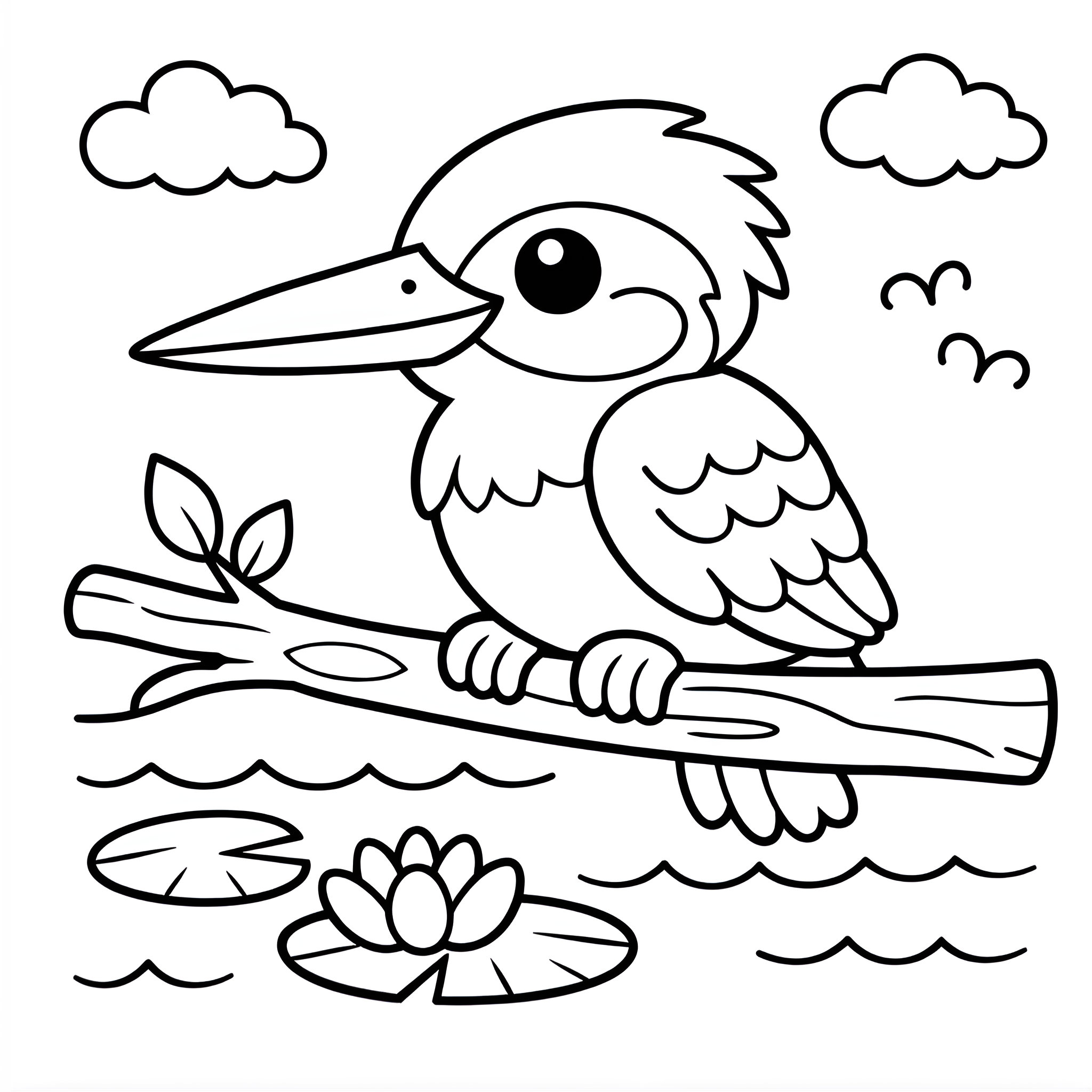 Eisvogel Ausmalbild – Kostenlose Malvorlage zum Ausdrucken