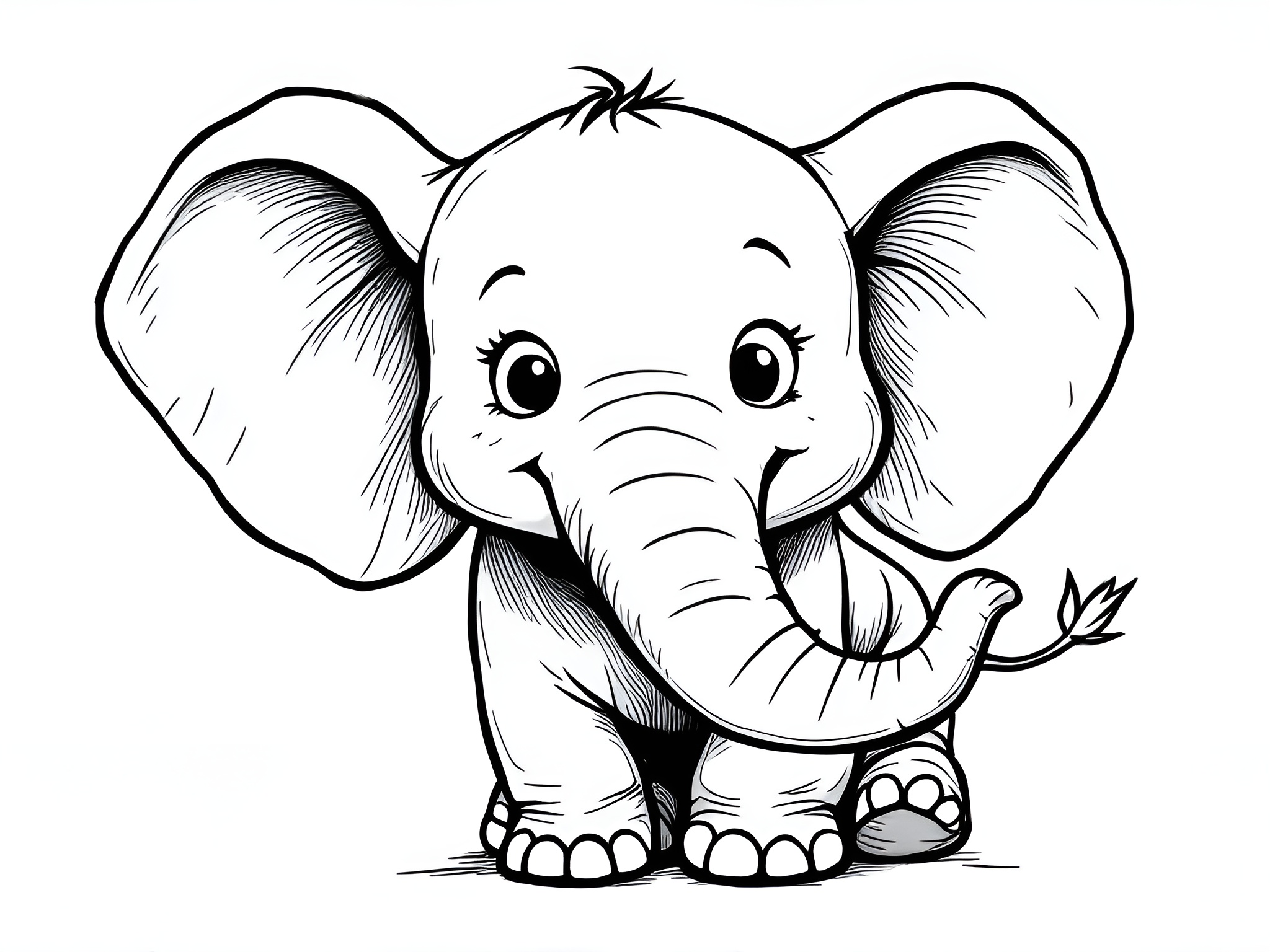 Ausmalbild Elefant – Majestätischer Malspaß für kleine Tierfreunde 🐘 von MOWOLI