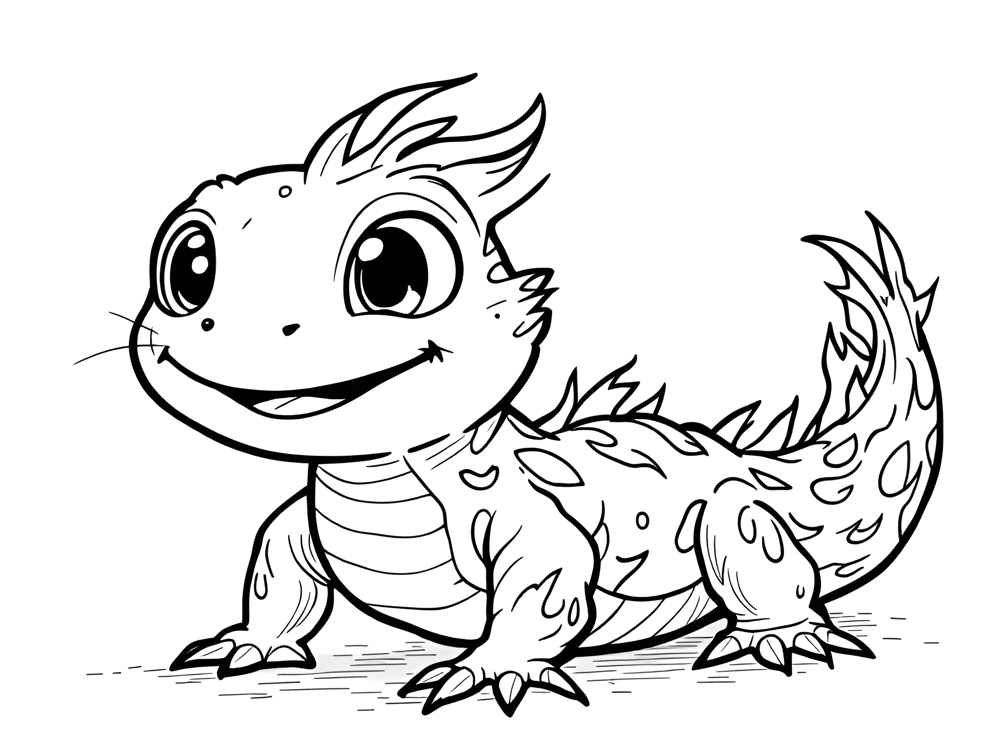 Ausmalbild Feuersalamander – Kreativer Malspaß mit einem leuchtenden Waldbewohner 🦎 von MOWOLI