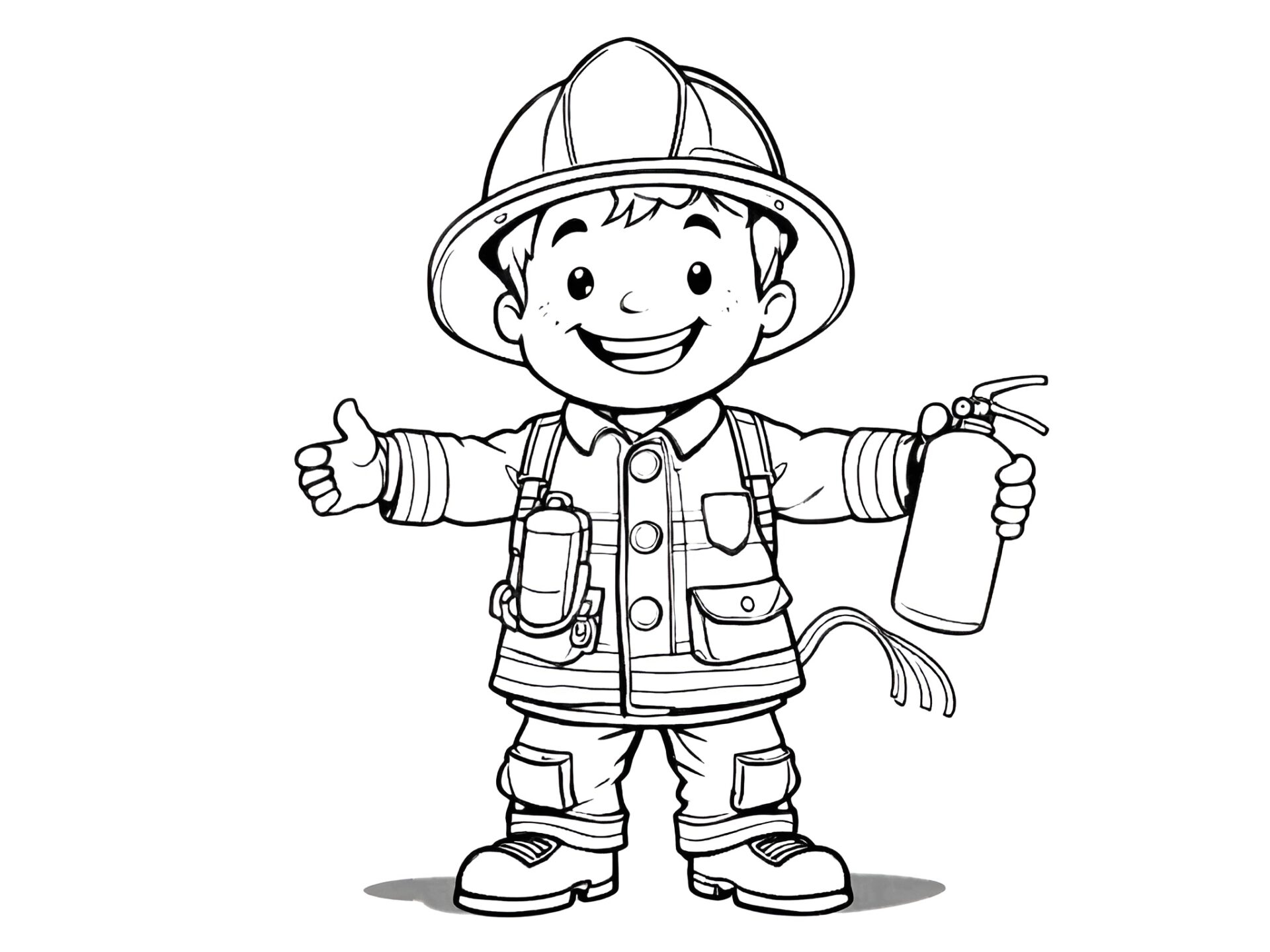 Ausmalbild Feuerwehrmann – Held zum Ausmalen für kleine Retter & Abenteurer 🚒 von MOWOLI