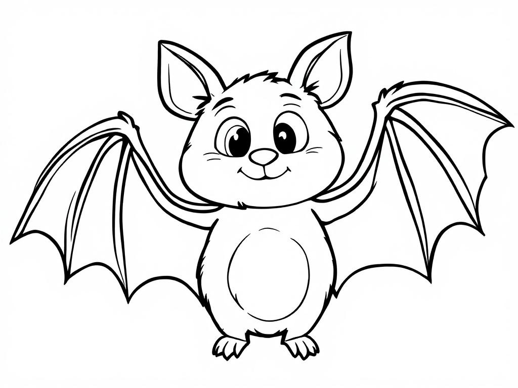 Ausmalbild Fledermaus 🦇 Nachtschwärmerischer Malspaß für kleine Entdecker 🌙 von MOWOLI
