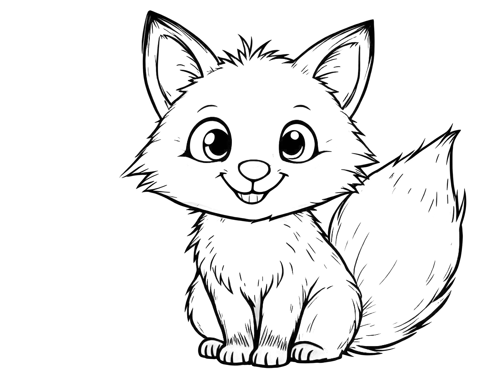 Ausmalbild Fuchs – Wilder Malspaß für kleine Tierfreunde 🦊 von MOWOLI
