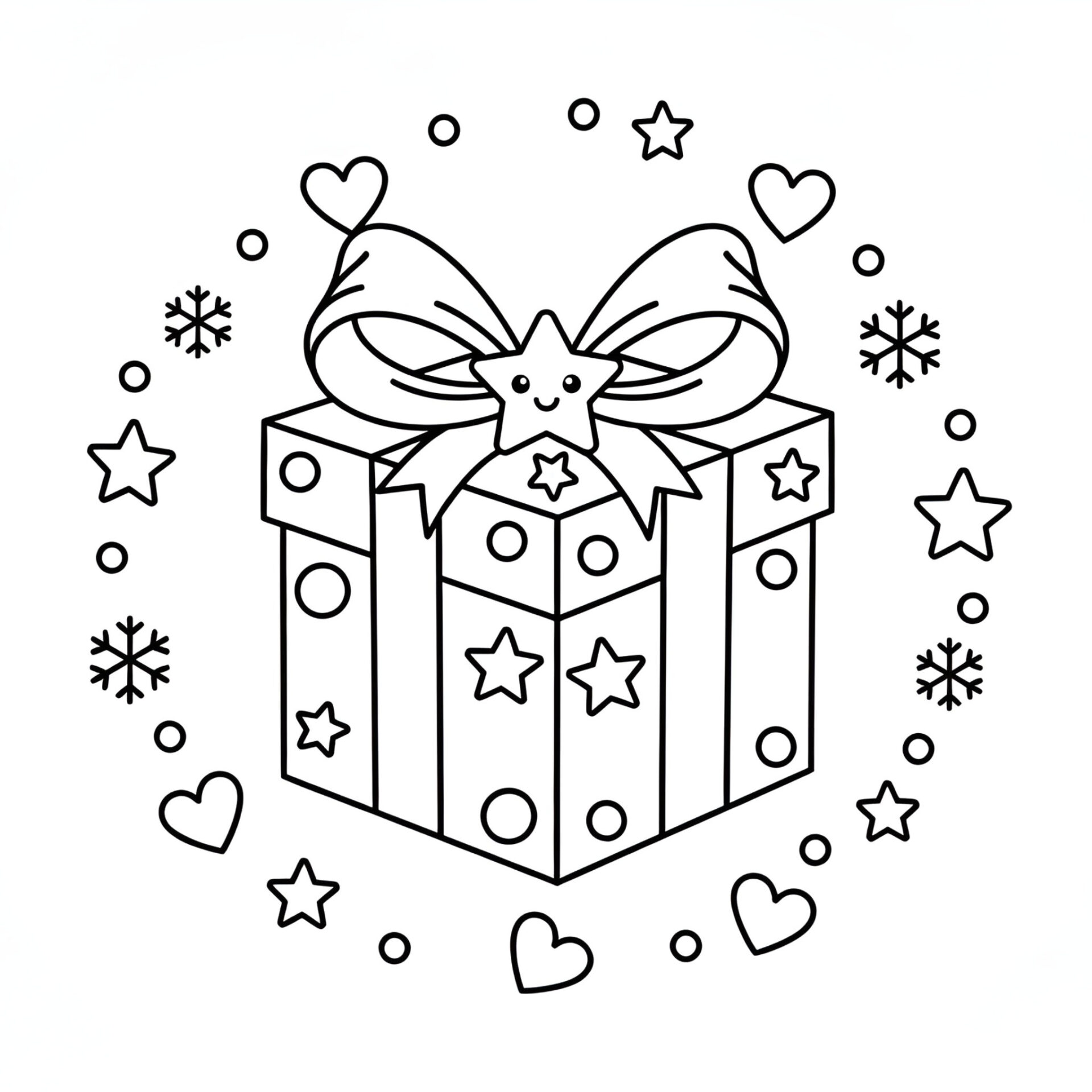 Ausmalbild Geschenk 🎁 Kreativer Malspaß für kleine Überraschungsfans von MOWOLI