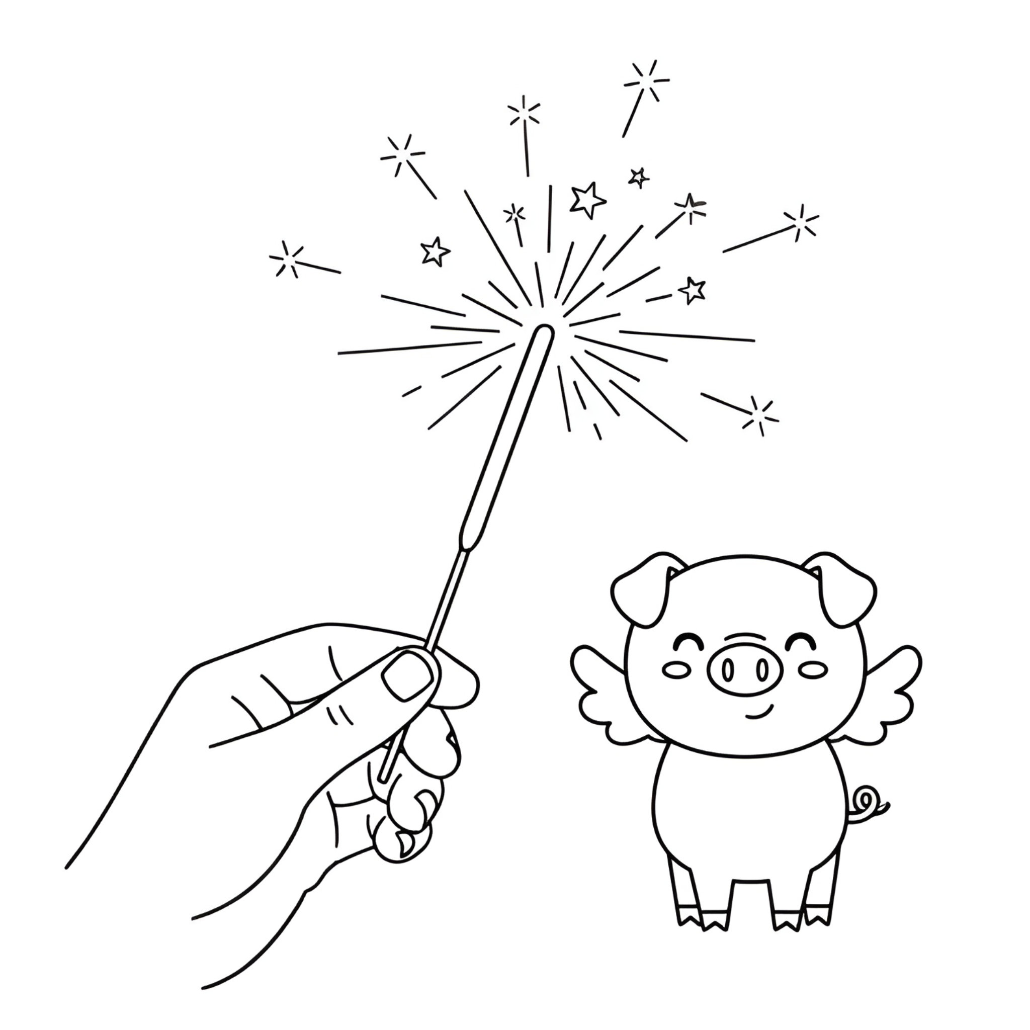 Ausmalbild Glücksschwein 🐷🍀