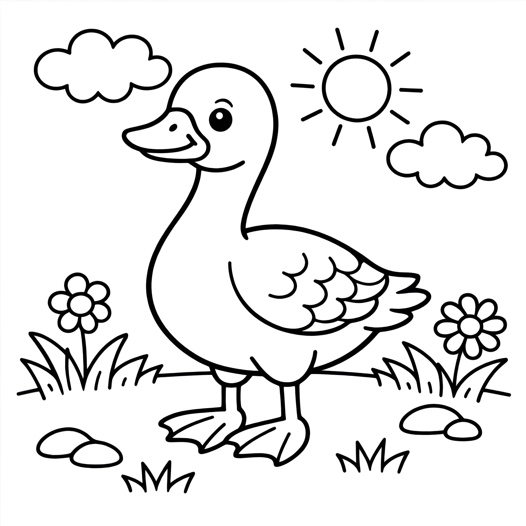 Graugans Ausmalbild – Kostenlose Malvorlage zum Ausdrucken