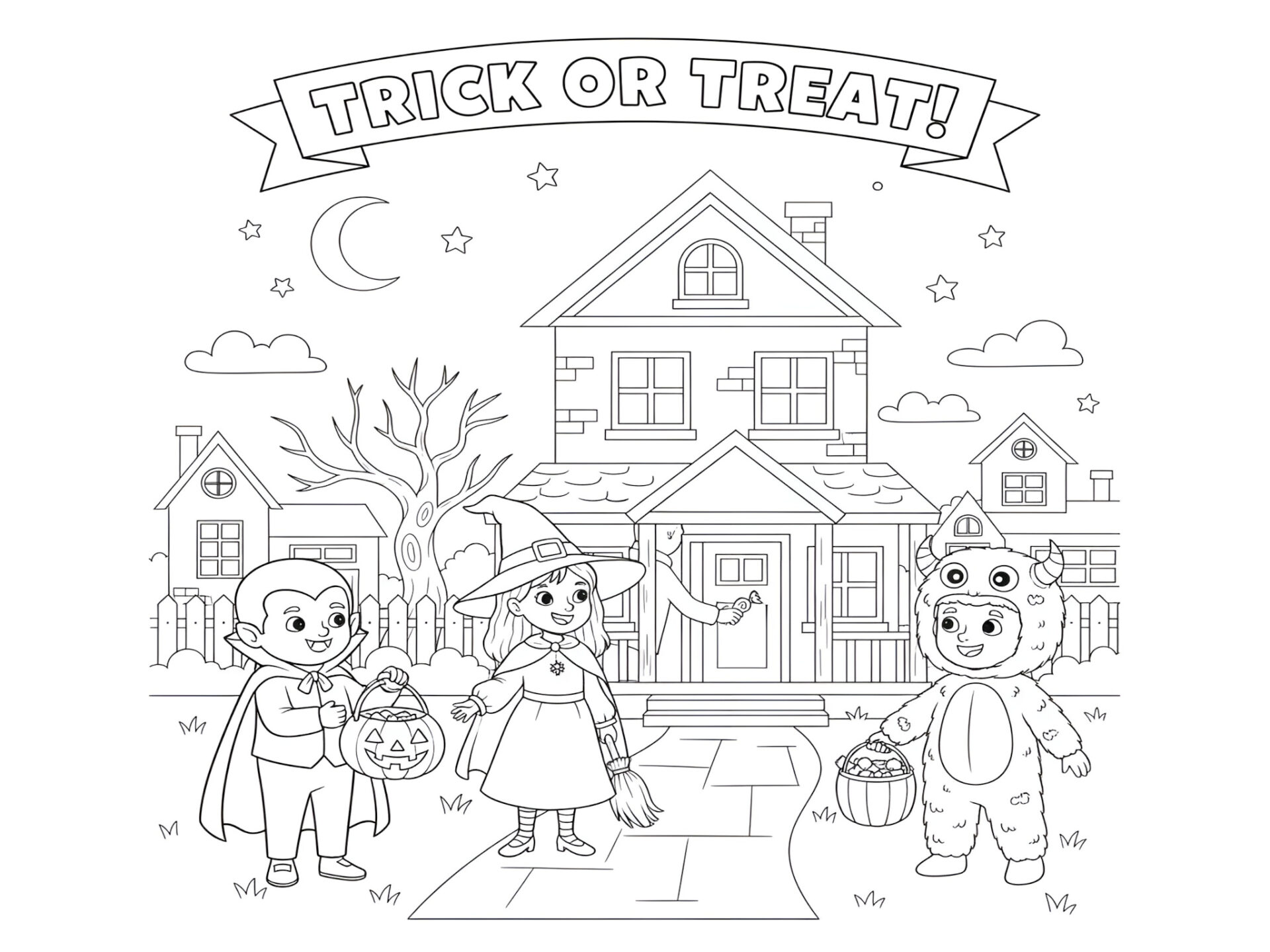 Ausmalbild Halloween 🎃 Gruselspaß & Kreativität für Kinder! 🕷️ von MOWOLI