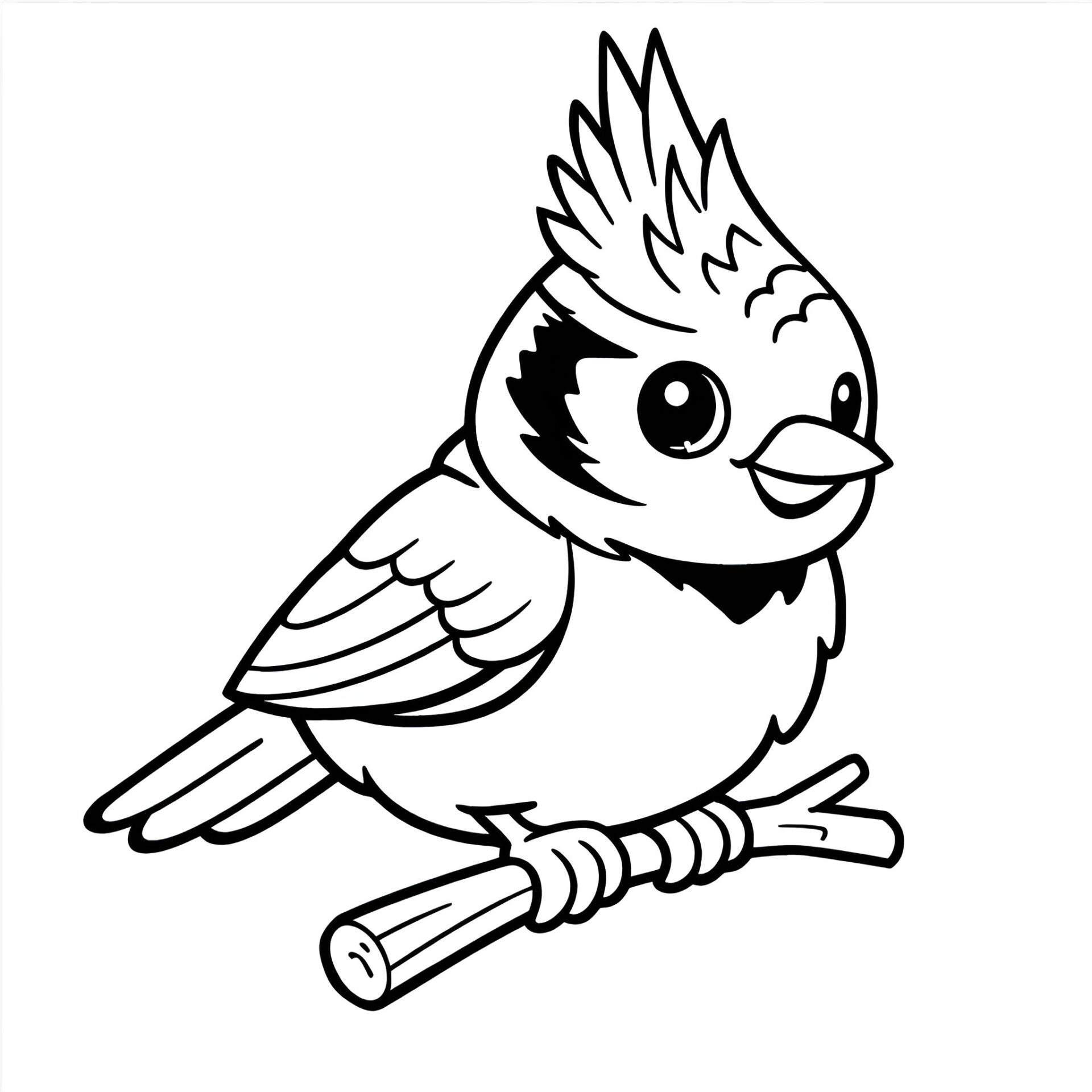 Haubenmeise Ausmalbild kostenlos – Malvorlage zum Ausdrucken für Kinder von MOWOLI