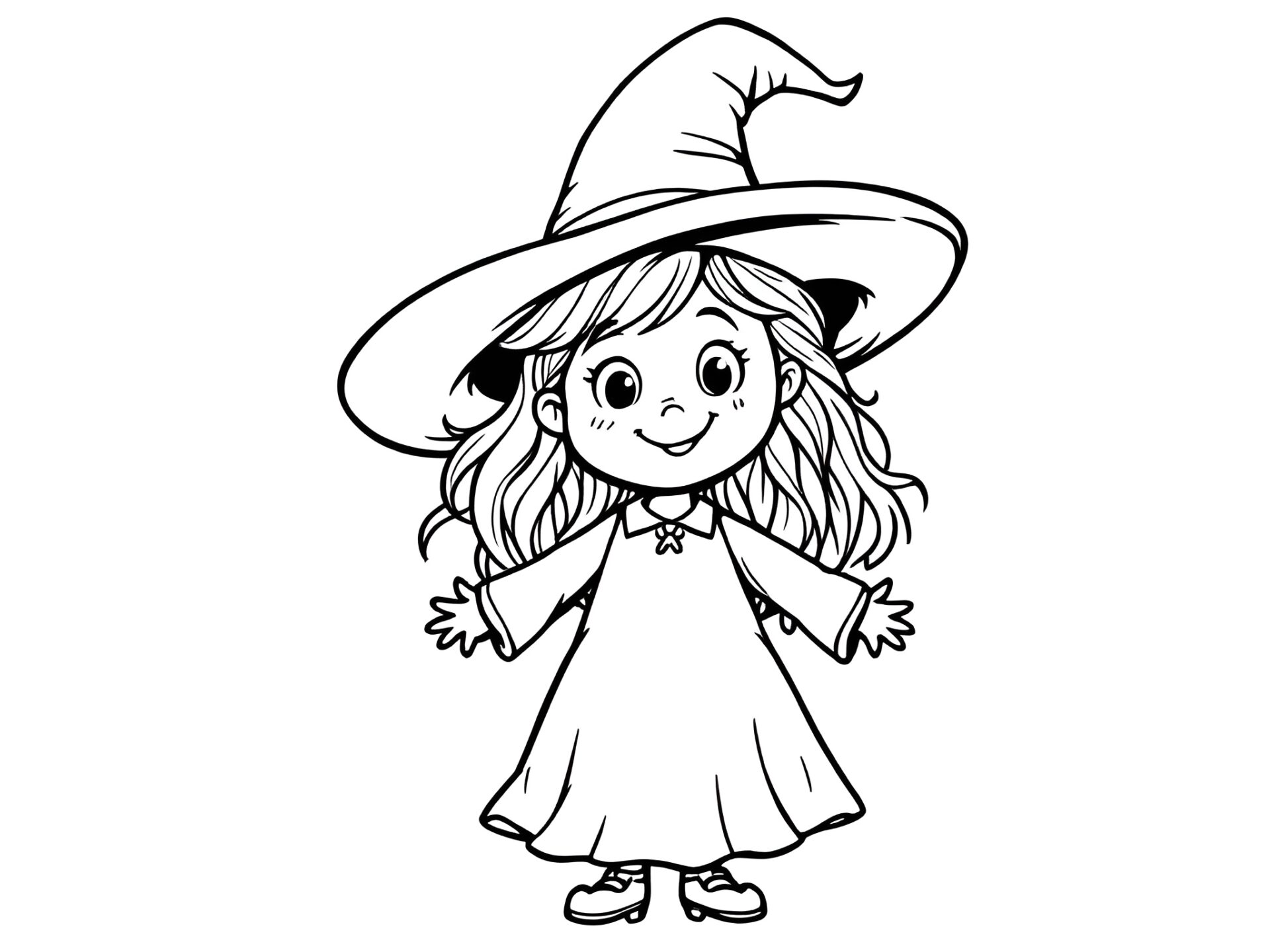 Ausmalbild Hexe 🧙‍♀️ Magischer Malspaß für kleine Zauberfreunde ✨ von MOWOLI