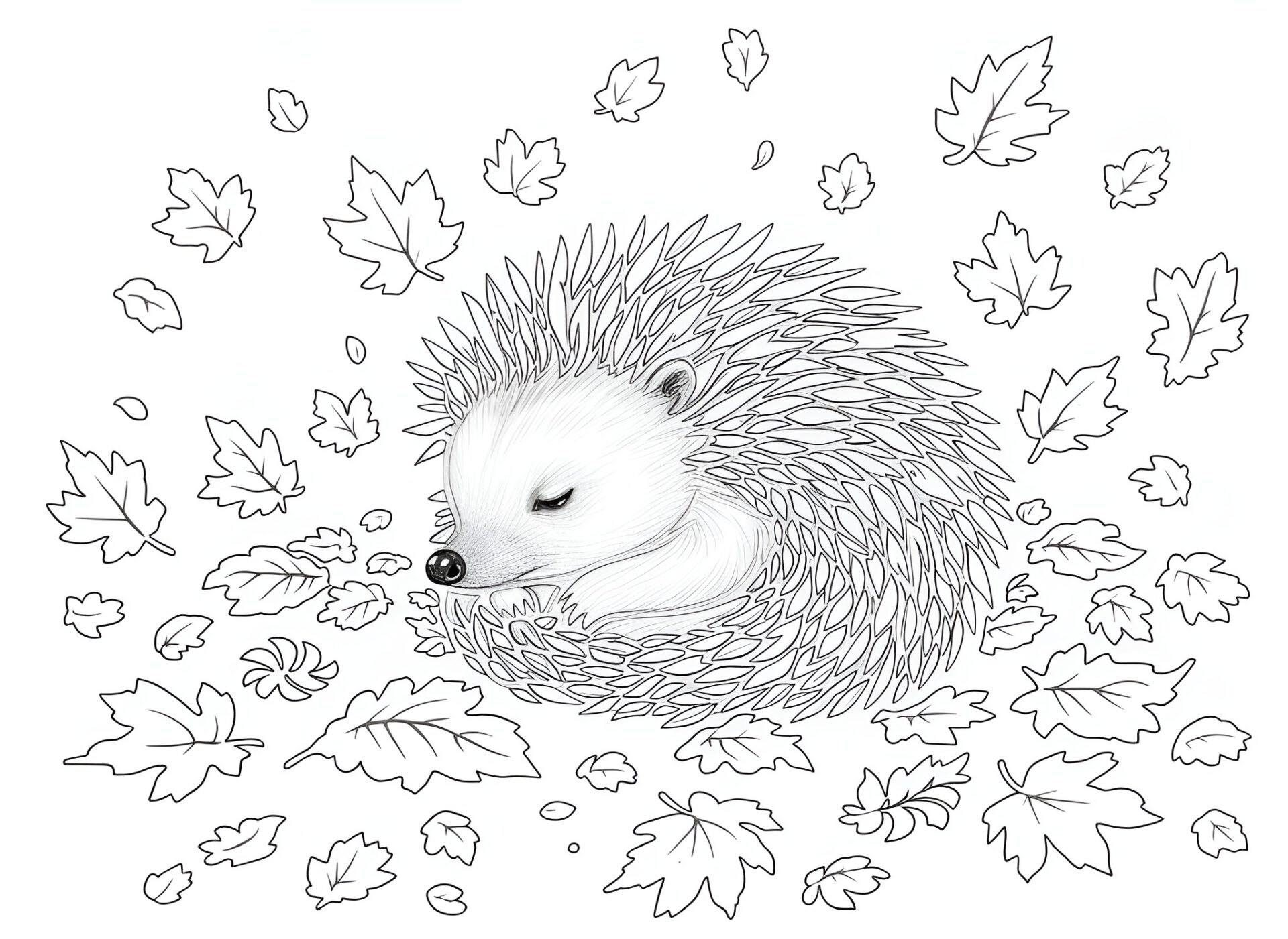 Ausmalbild Igel im Herbst – Kreativer Herbstzauber für kleine Naturfreunde! 🍂🎨 von MOWOLI