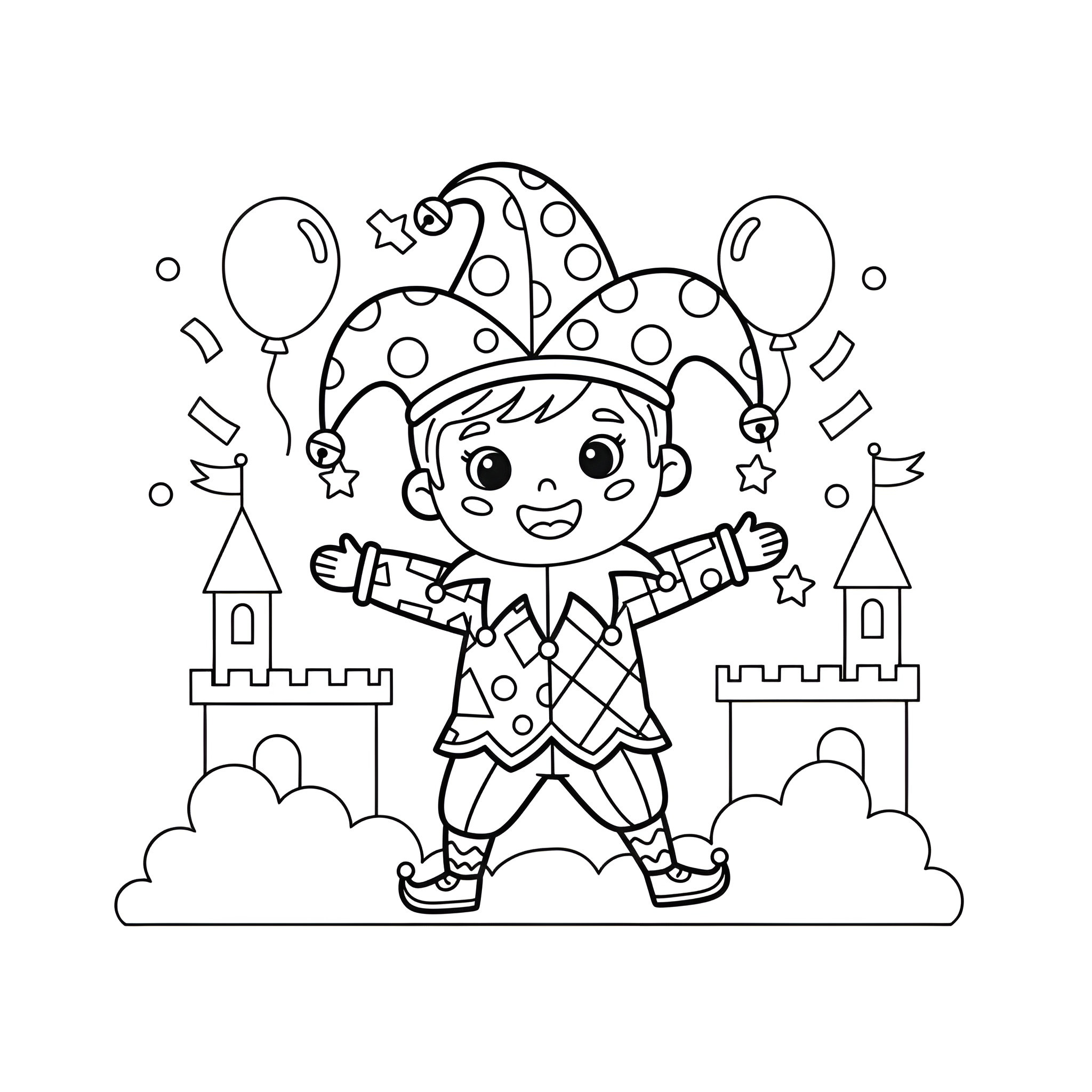 Ausmalbild Karneval Jeck