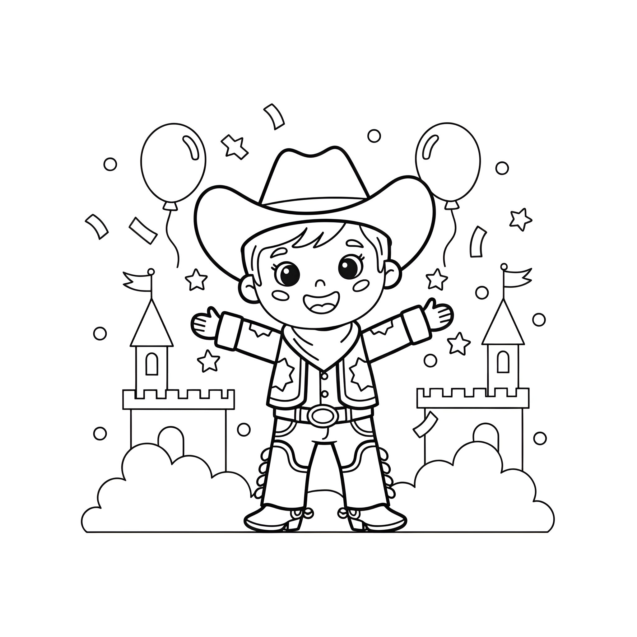 Ausmalbild Cowboy 🤠