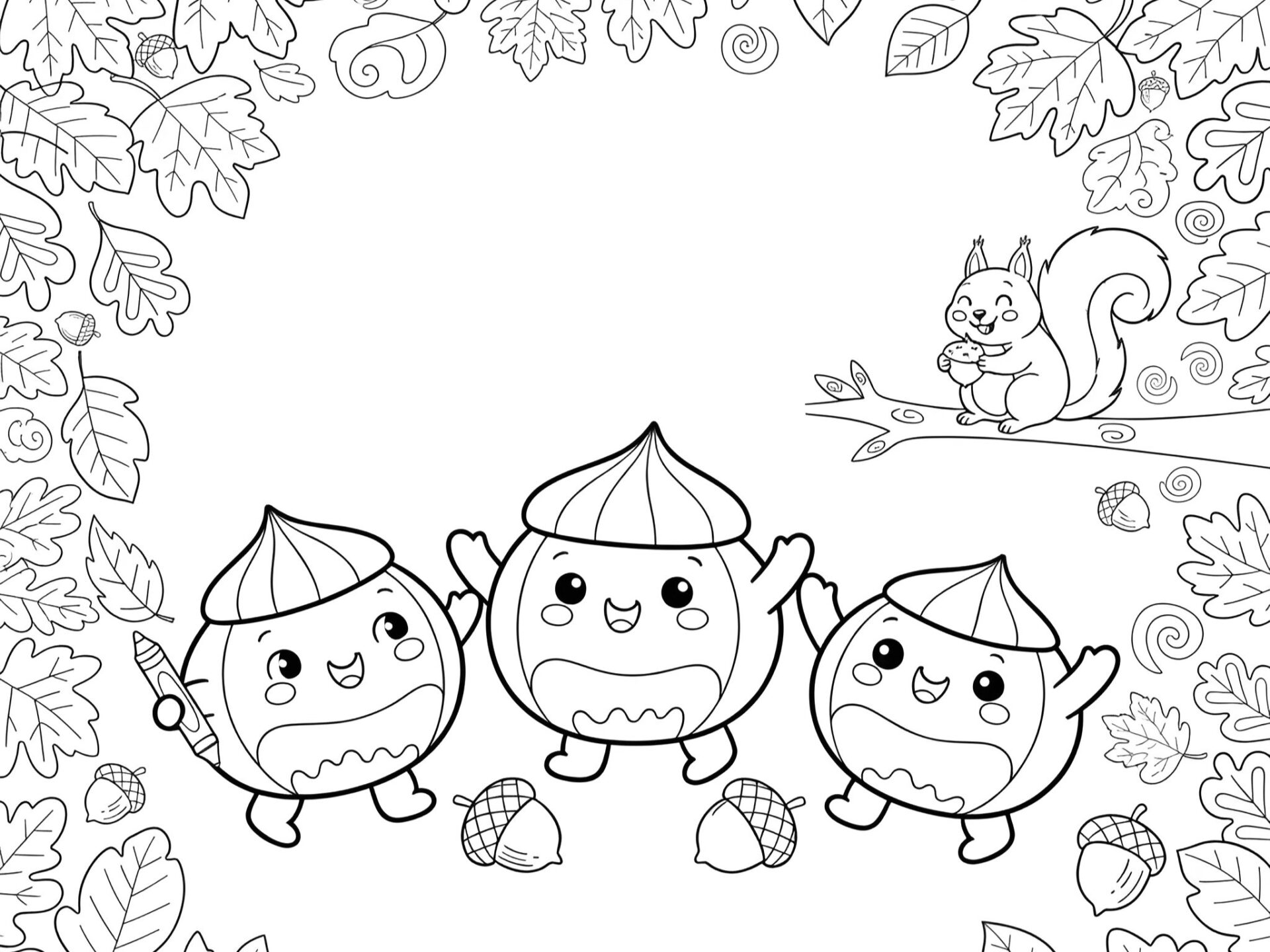 Ausmalbild Kastanien – Perfekt für kreative Herbstkinder! 🍂🌰 von MOWOLI