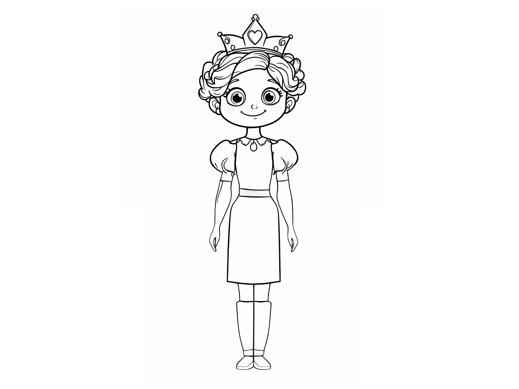 Ausmalbild Königin – Königlicher Malspaß für kleine Märchenfans 👑 kostenlos zum Download