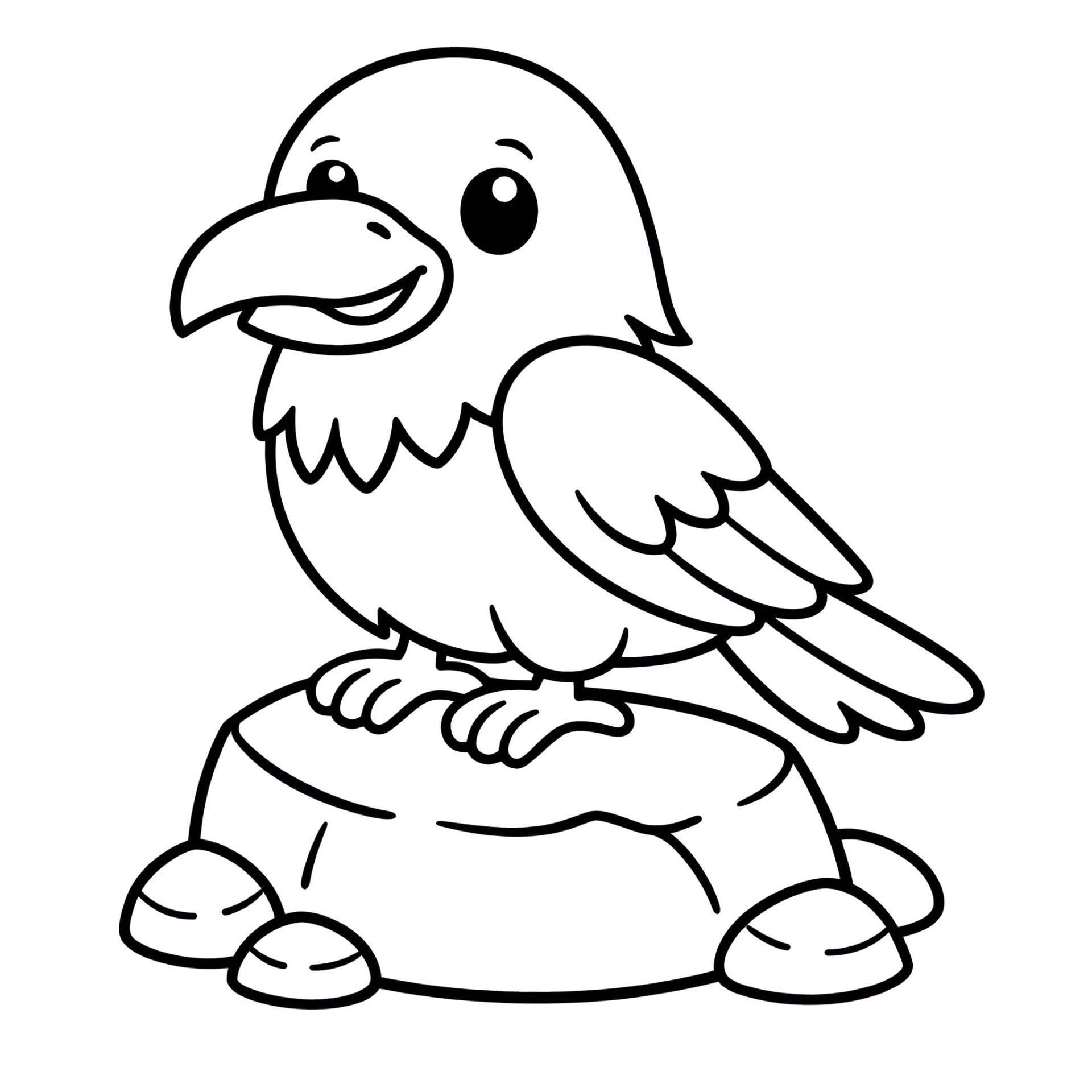Kolkrabe Ausmalbild kostenlos – Malvorlage zum Ausdrucken für Kinder von MOWOLI
