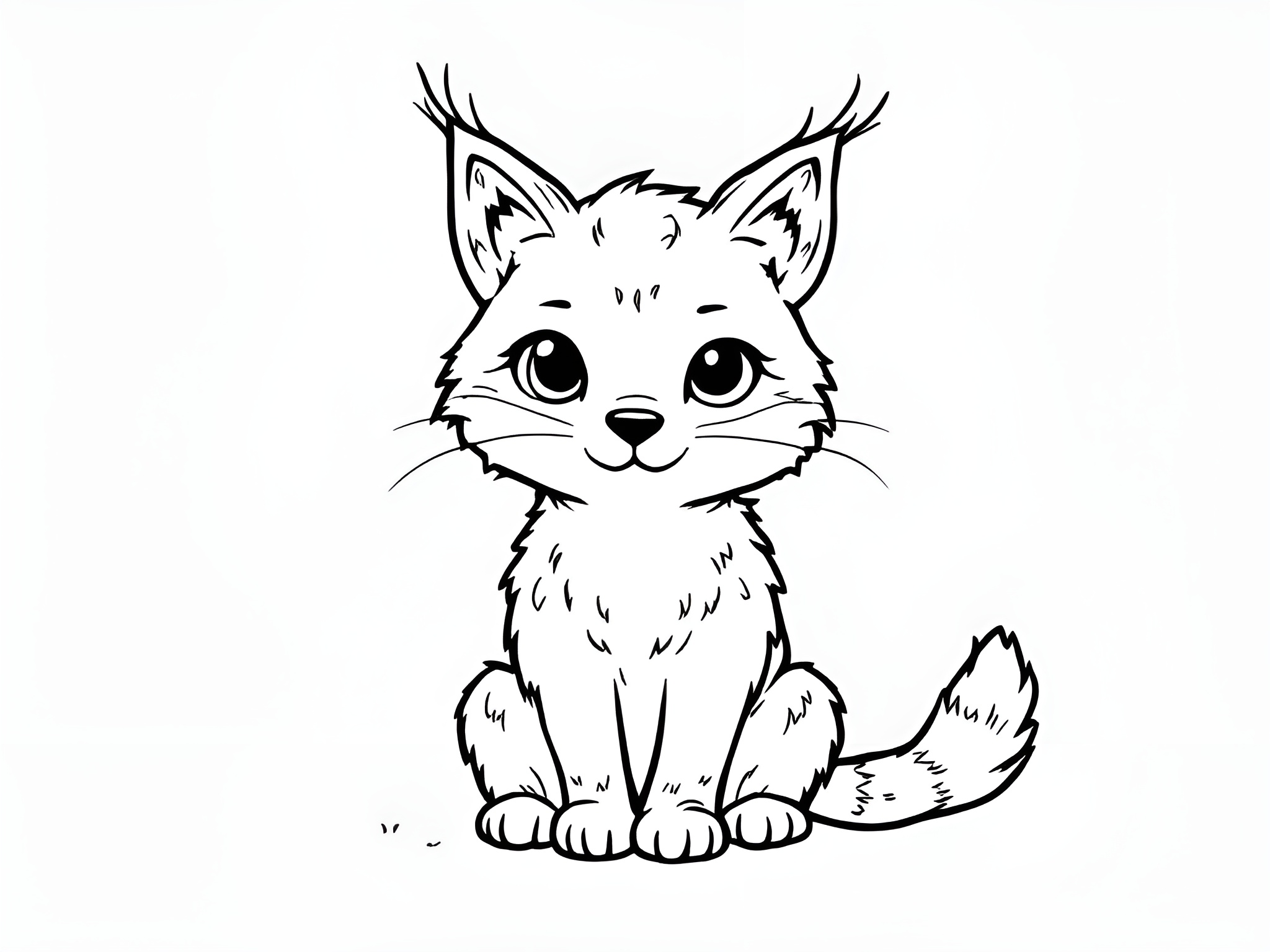 Ausmalbild Luchs – Kreativer Malspaß mit dem scheuen Waldbewohner von MOWOLI 🎨