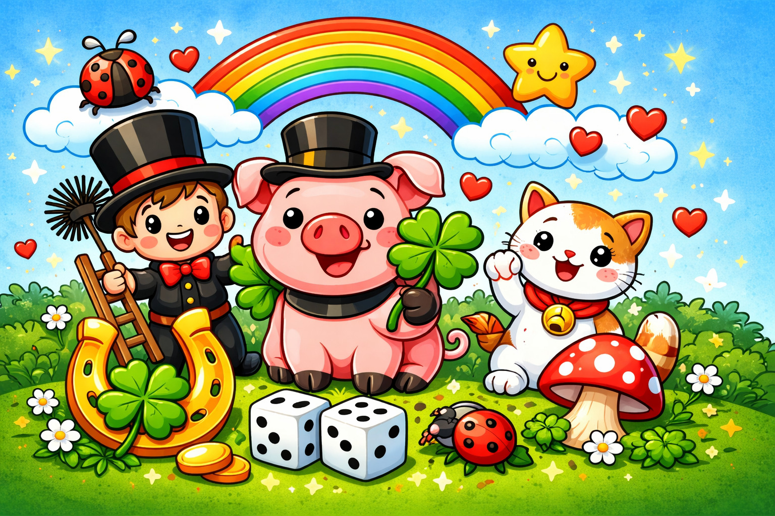 Kostenlose Kinder Ausmalbilder und Malvorlagen zum Thema Glück 🍀 von MOWOLI