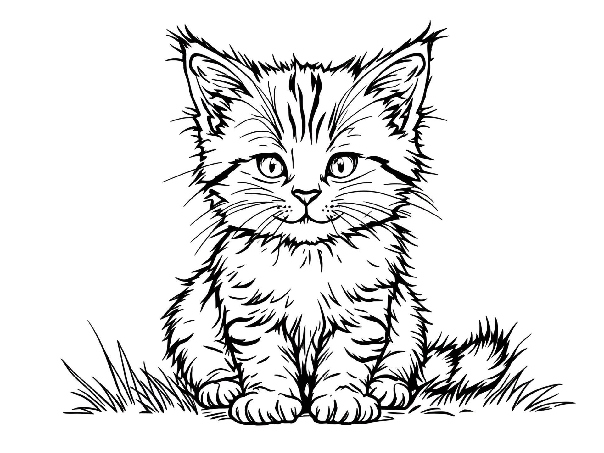Ausmalbild Maine Coon Kätzchen – Malspaß für kleine Katzenfreunde 🐱 von MOWOLI
