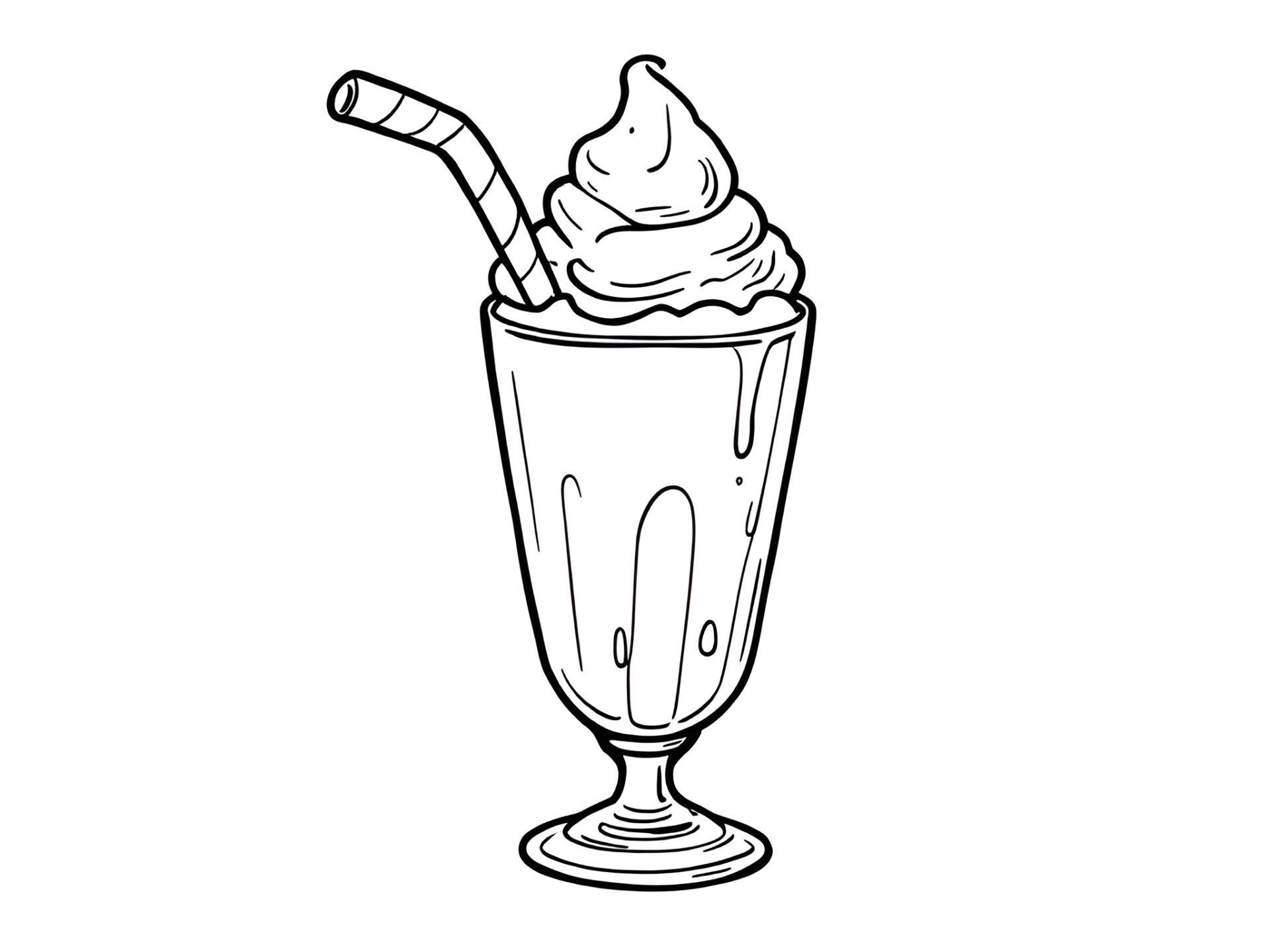 Ausmalbild Milchshake 🥤 Süßer Malspaß für kleine Künstler von MOWOLI 🎨🍓