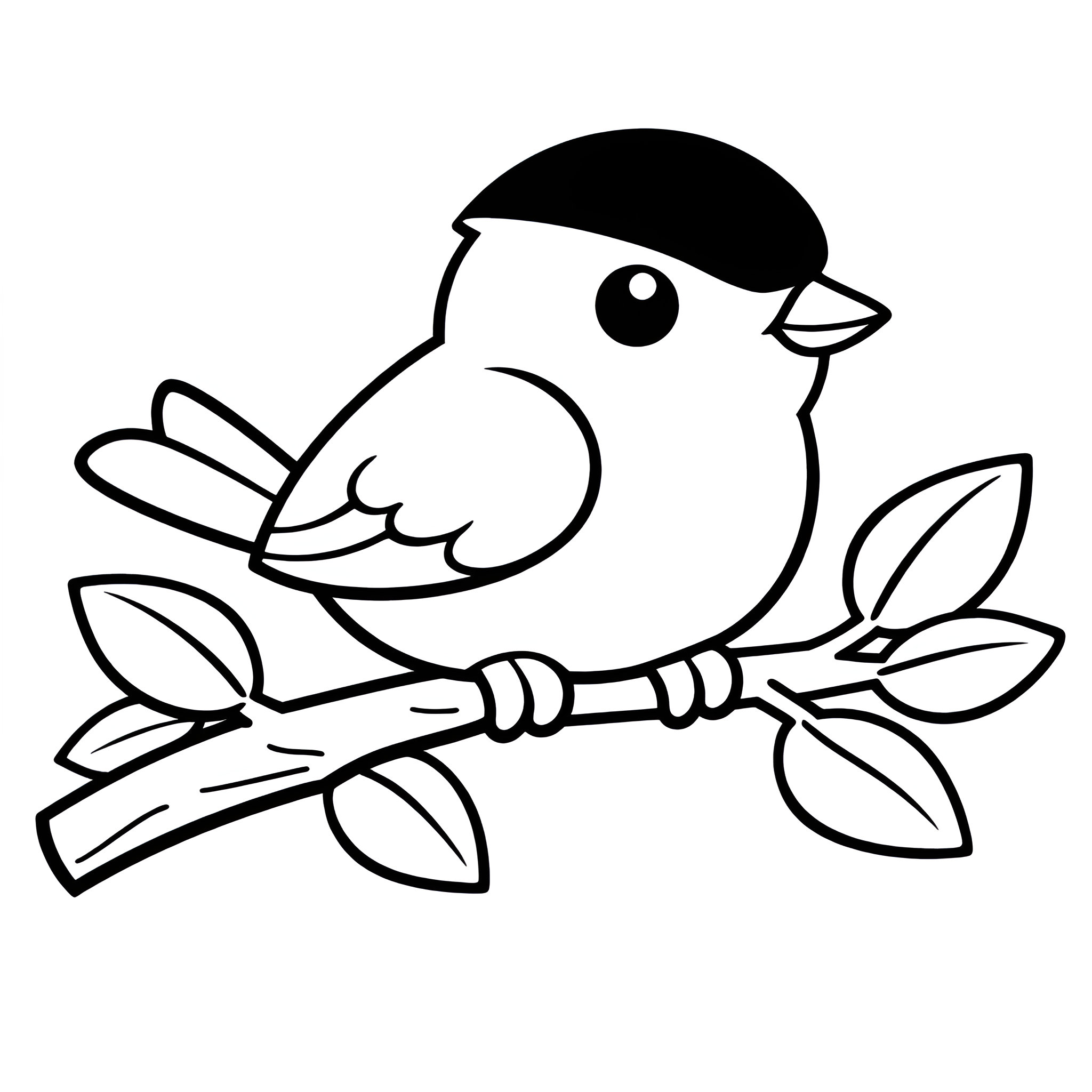 Mönchsgrasmücke Ausmalbild – Kostenlose Malvorlage zum Ausdrucken