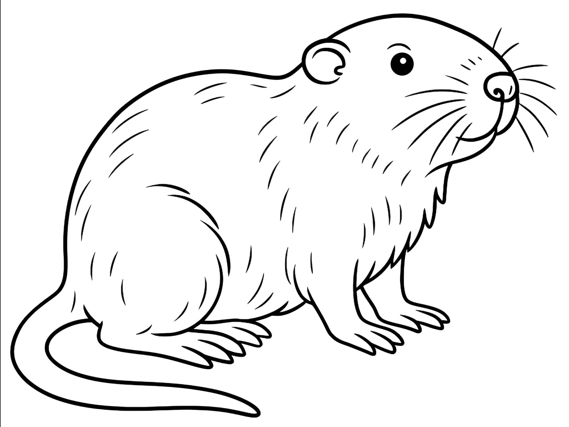 Ausmalbild Nutria 🦦 Kreativer Malspaß mit dem freundlichen Wassernager von MOWOLI 🎨💦