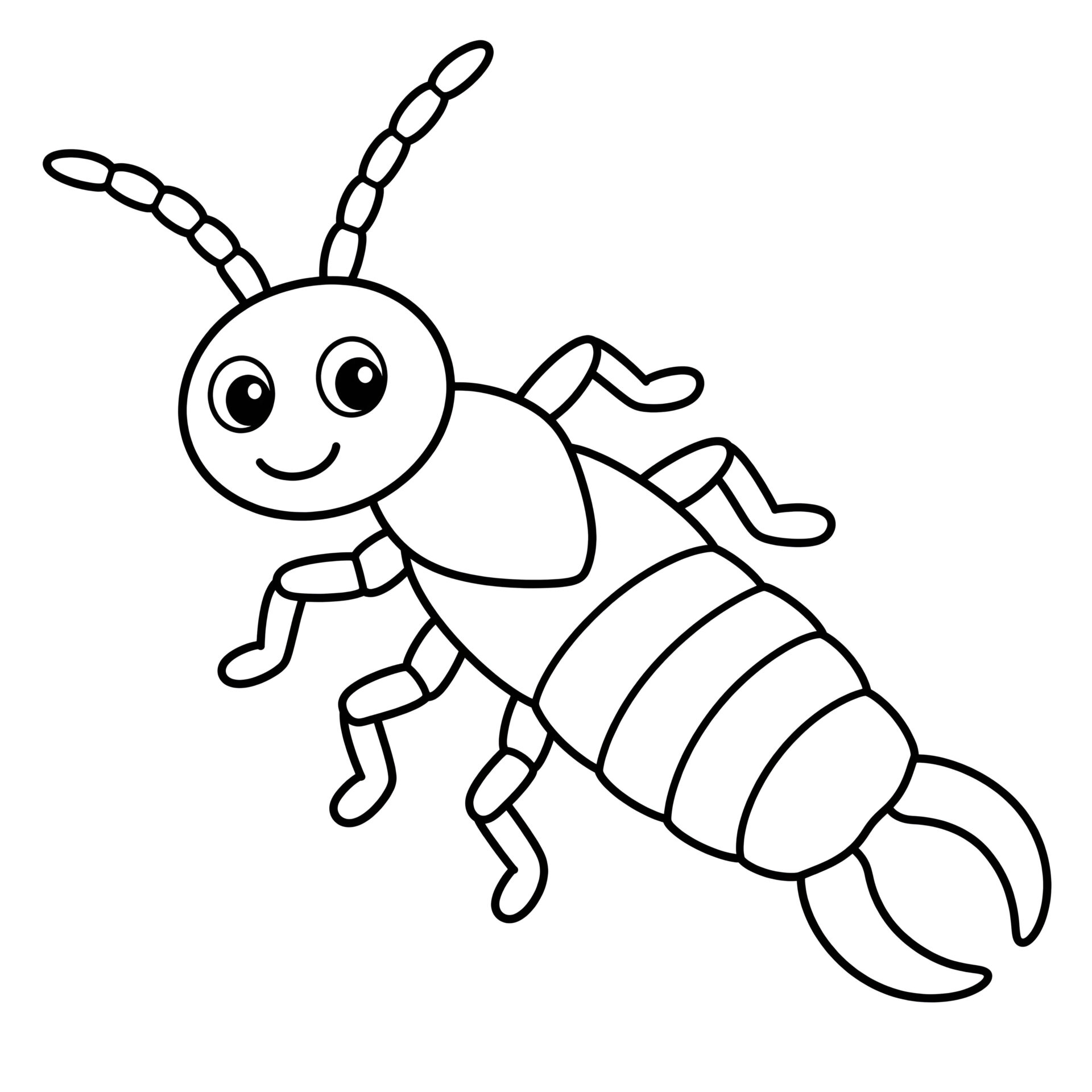 Ohrwurm Ausmalbild kostenlos – Malvorlage zum Ausdrucken für Kinder von MOWOLI