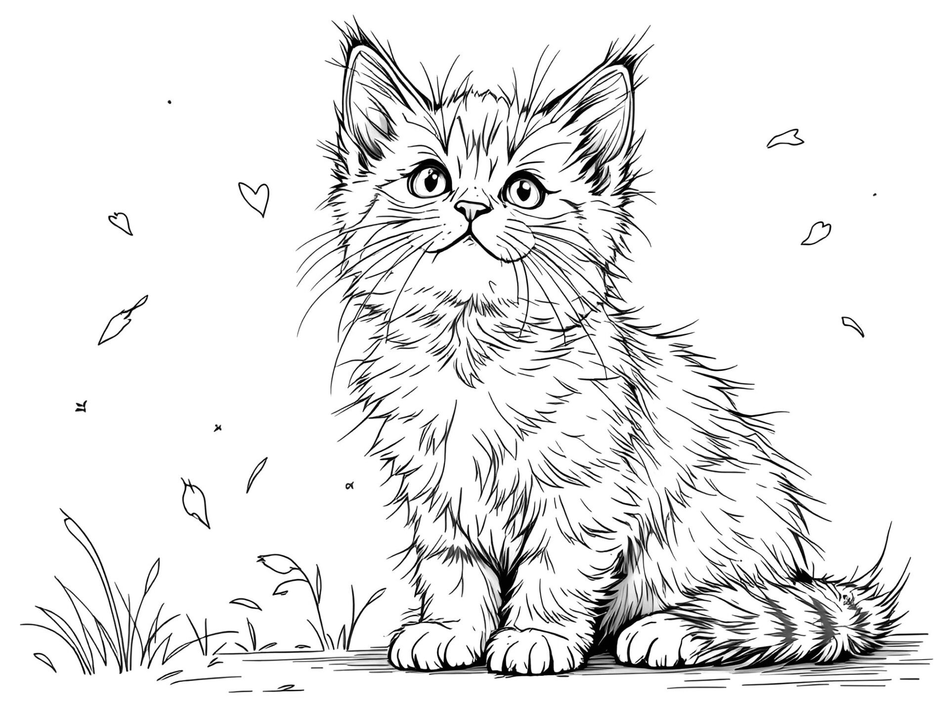 Ausmalbild Ragdoll Kätzchen – Malspaß für kleine Katzenfreunde 🐱 von MOWOLI