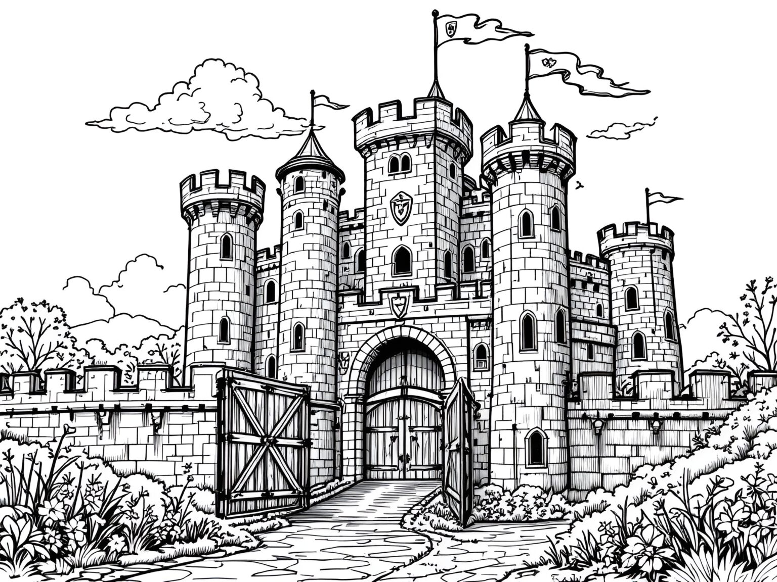  Ausmalbild Ritterburg 🏰 - MOWOLI 🌈 Deine bunte Kinderwelt! Bildidee 