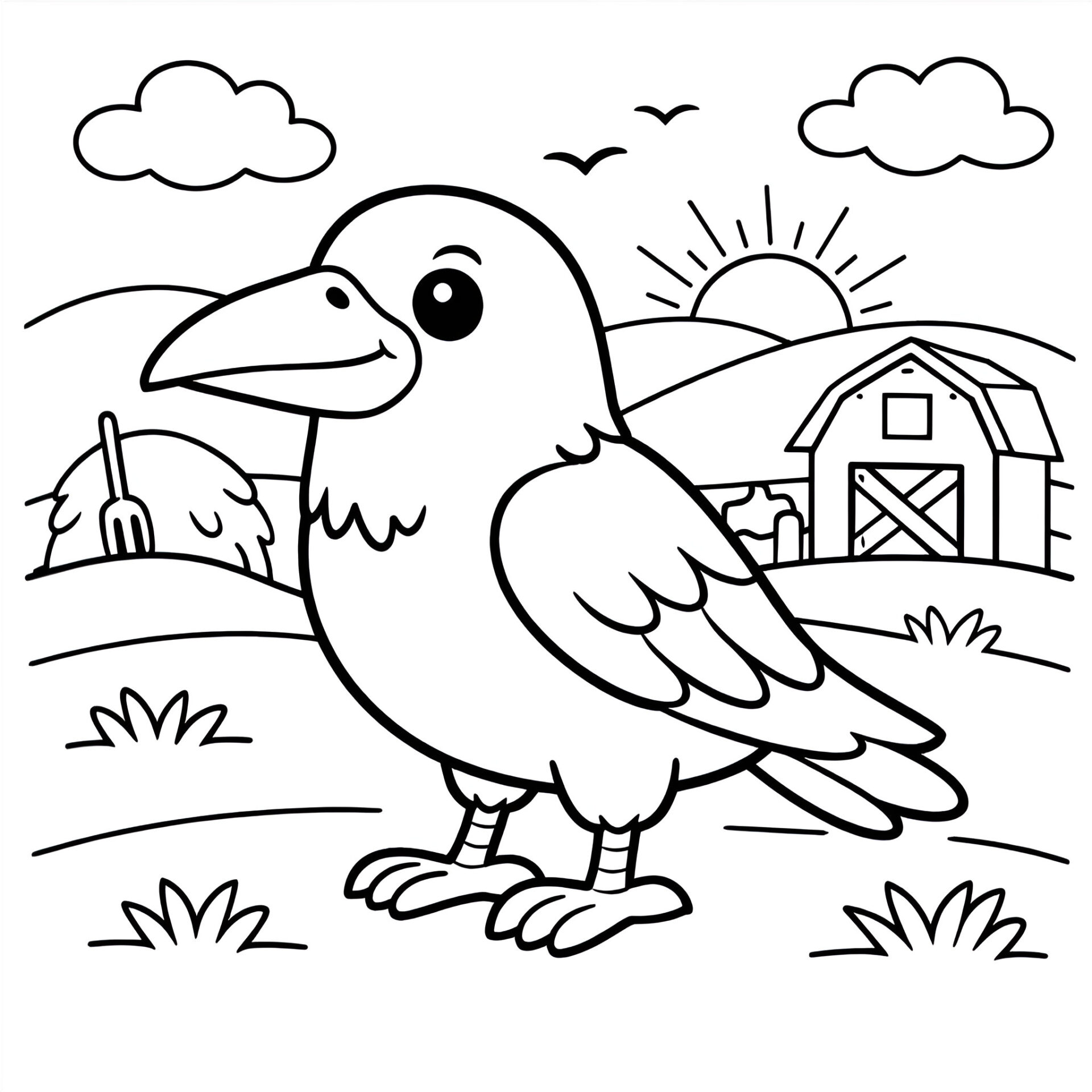 Saatkrähe Ausmalbild kostenlos – Malvorlage zum Ausdrucken für Kinder von MOWOLI