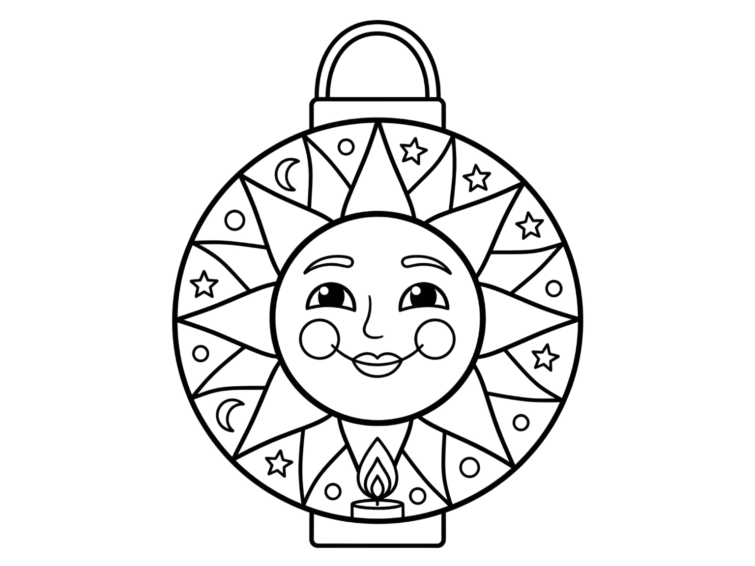 Ausmalbild Sankt-Martinslaterne – Ein strahlendes Symbol für Licht & Gemeinschaft! 🌟