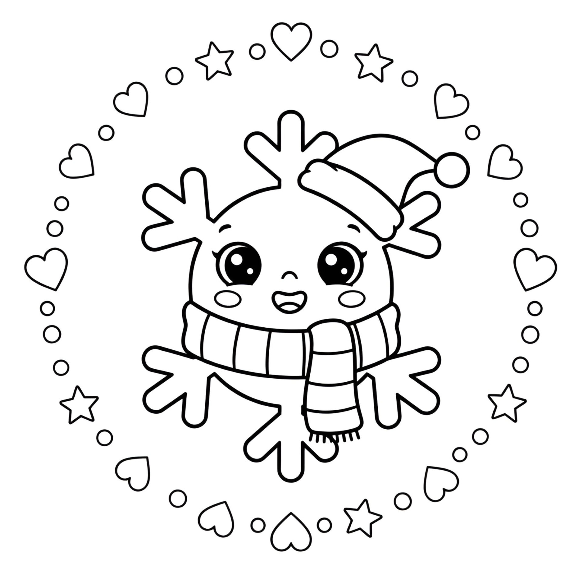 Ausmalbild Schneeflocke ❄️ Winterlicher Malspaß für kreative Kinder von MOWOLI