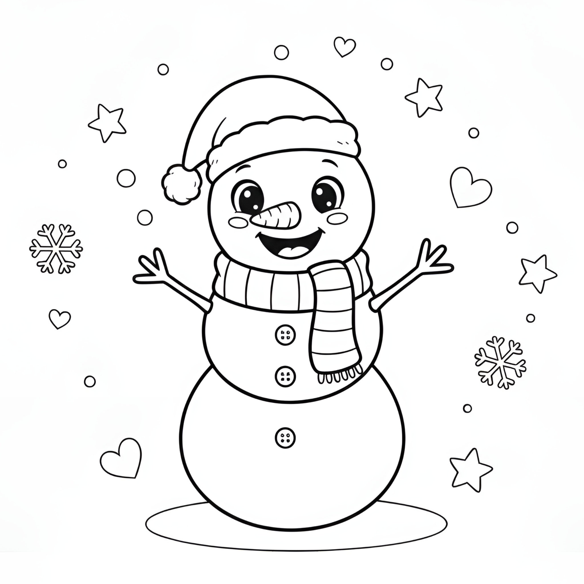 Ausmalbild Schneemann