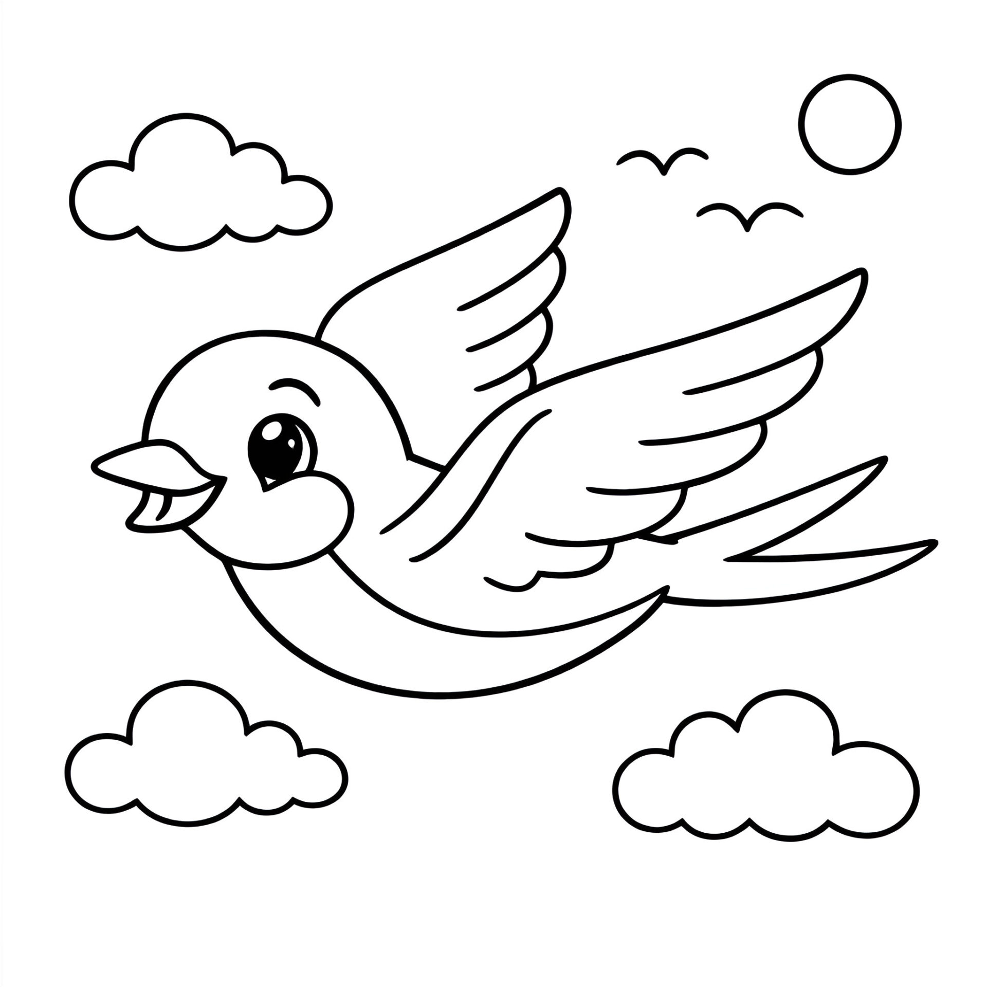 Schwalbe Ausmalbild kostenlos – Malvorlage zum Ausdrucken für Kinder von MOWOLI