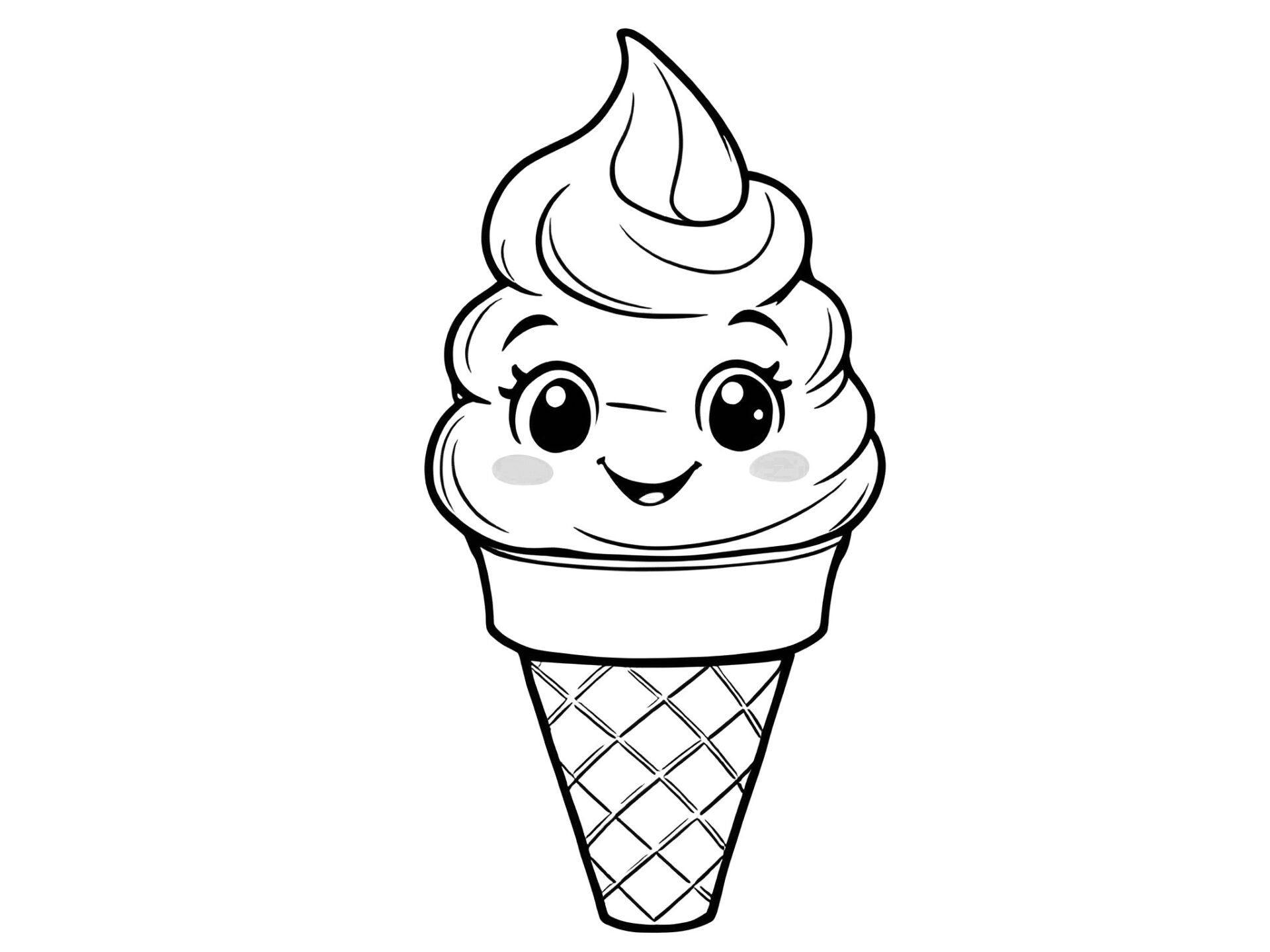 Ausmalbild Softeis – Süßer Malspaß für kleine Eis-Fans 🍦 kostenlos zum Download