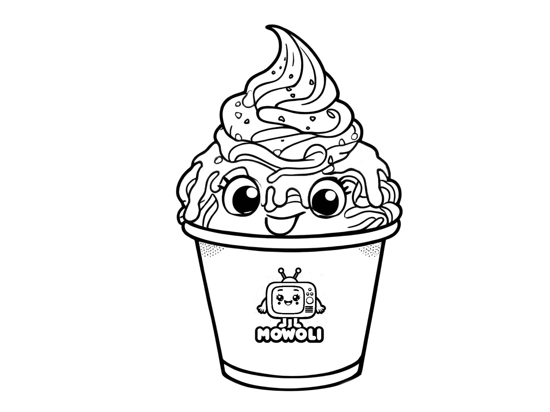 Ausmalbild Spaghettieis – Kreativer Malspaß für kleine Eis-Fans 🍨 kostenlos zum Download