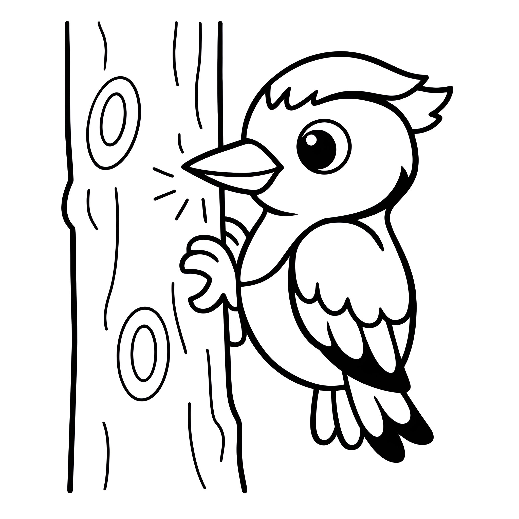 Specht Ausmalbild – Kostenlose Malvorlage zum Ausdrucken