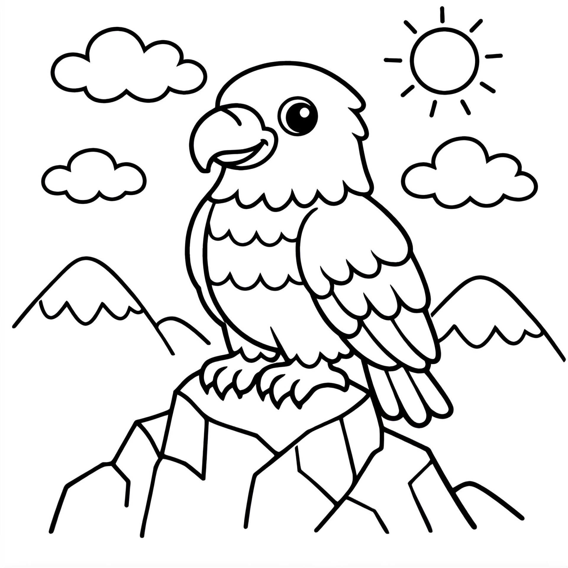 Steinadler Ausmalbild kostenlos – Malvorlage zum Ausdrucken für Kinder von MOWOLI