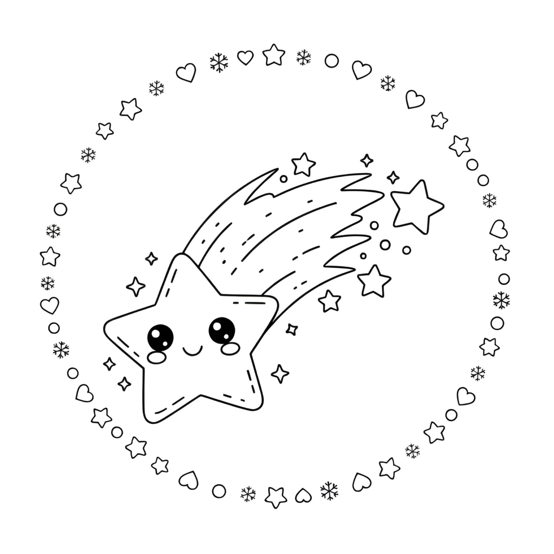 Ausmalbild Sternschnuppe ✨ Magischer Malspaß für kleine Träumer von MOWOLI