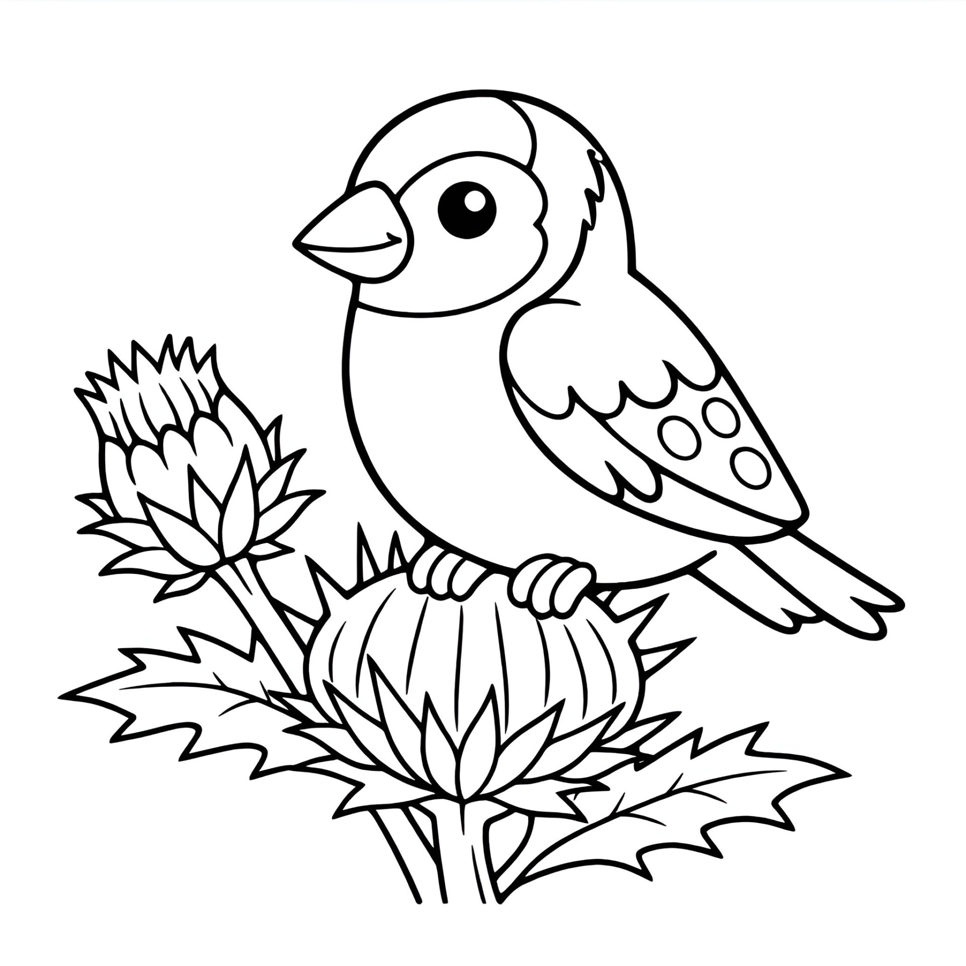 Stieglitz Ausmalbild kostenlos – Malvorlage zum Ausdrucken für Kinder von MOWOLI