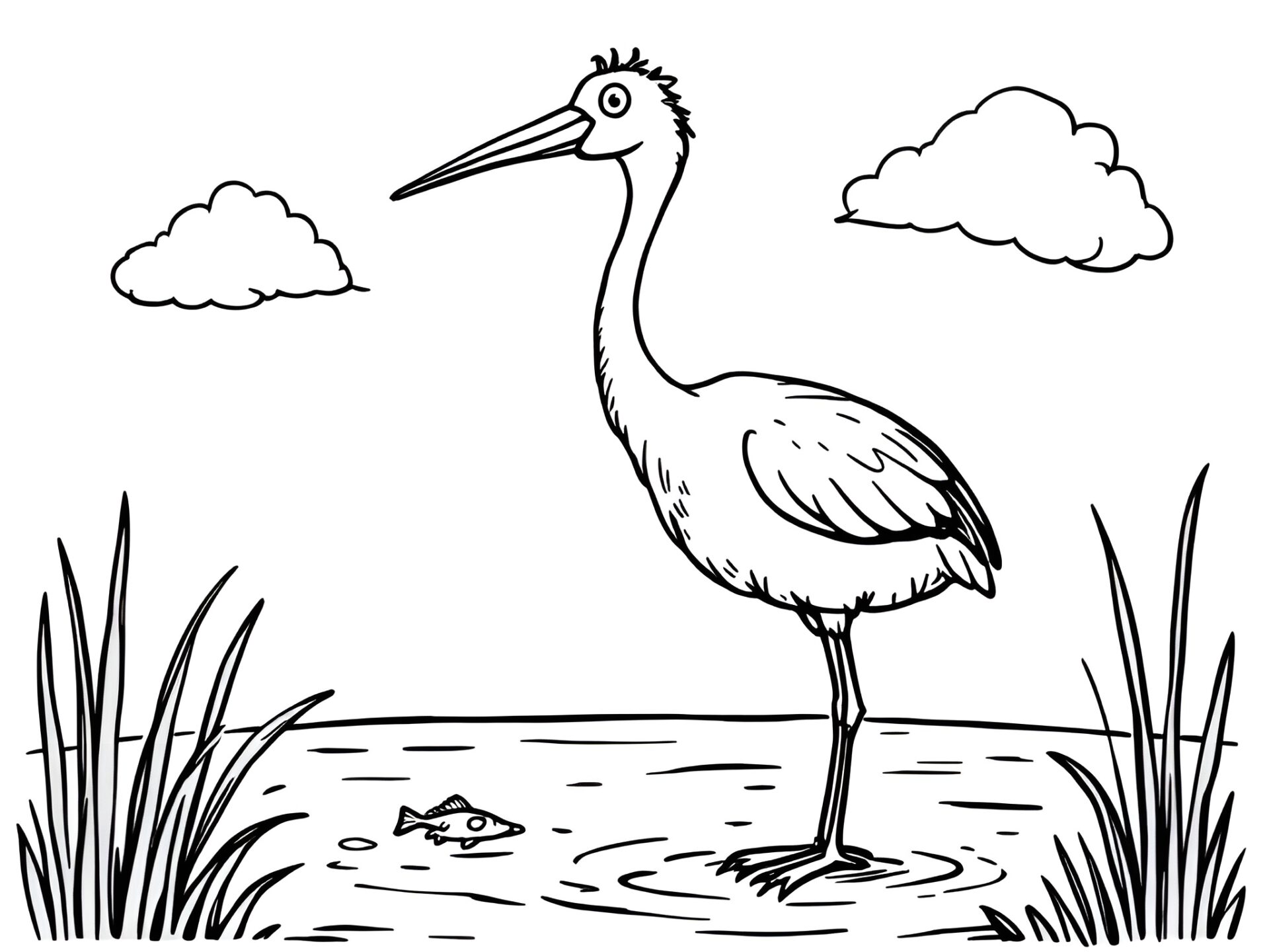 Ausmalbild Storch – Kreativer Malspaß für kleine Naturfreunde 🕊️ von MOWOLI