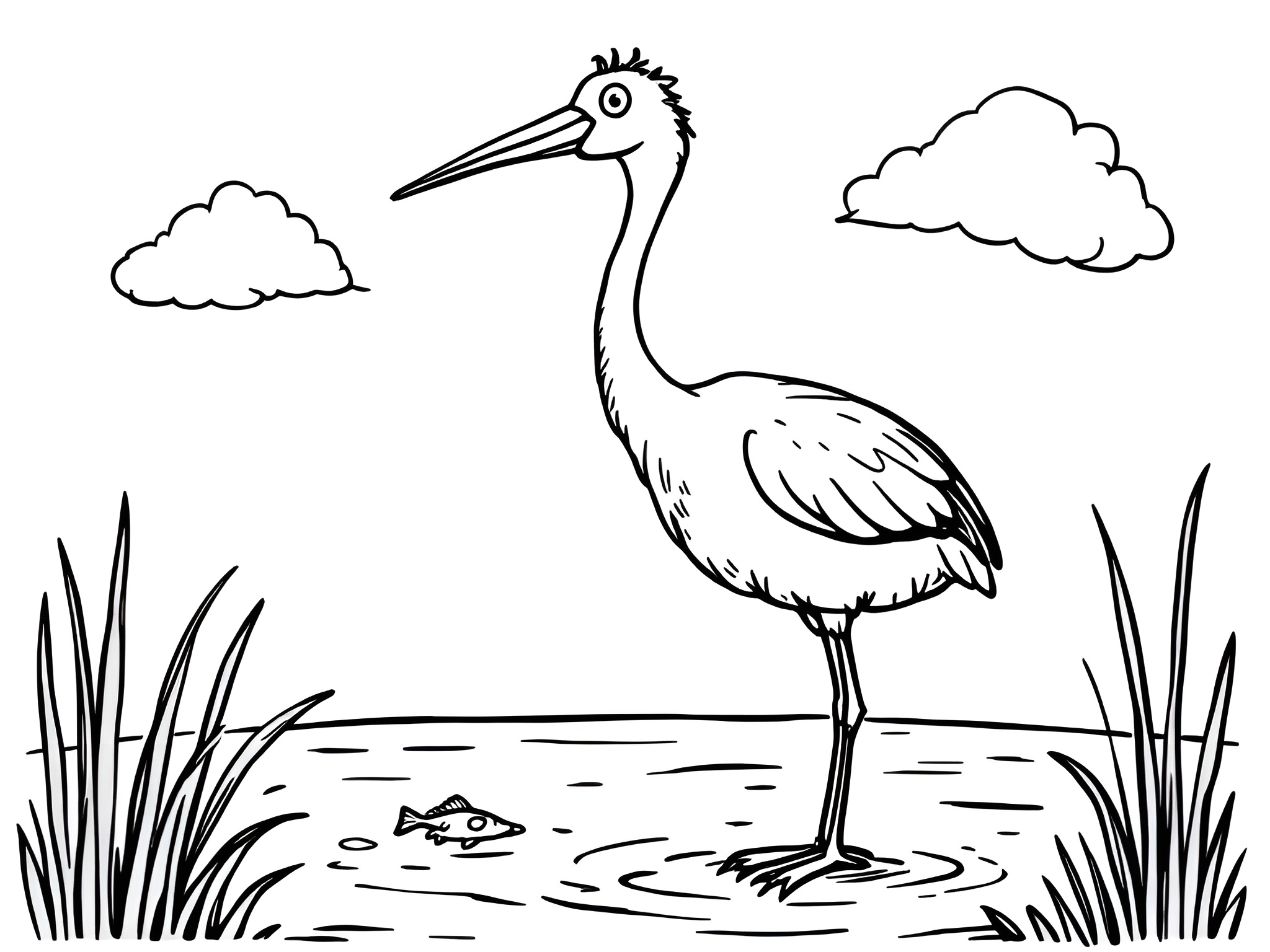 Ausmalbild Storch – Kreativer Malspaß für kleine Naturfreunde 🕊️ von MOWOLI