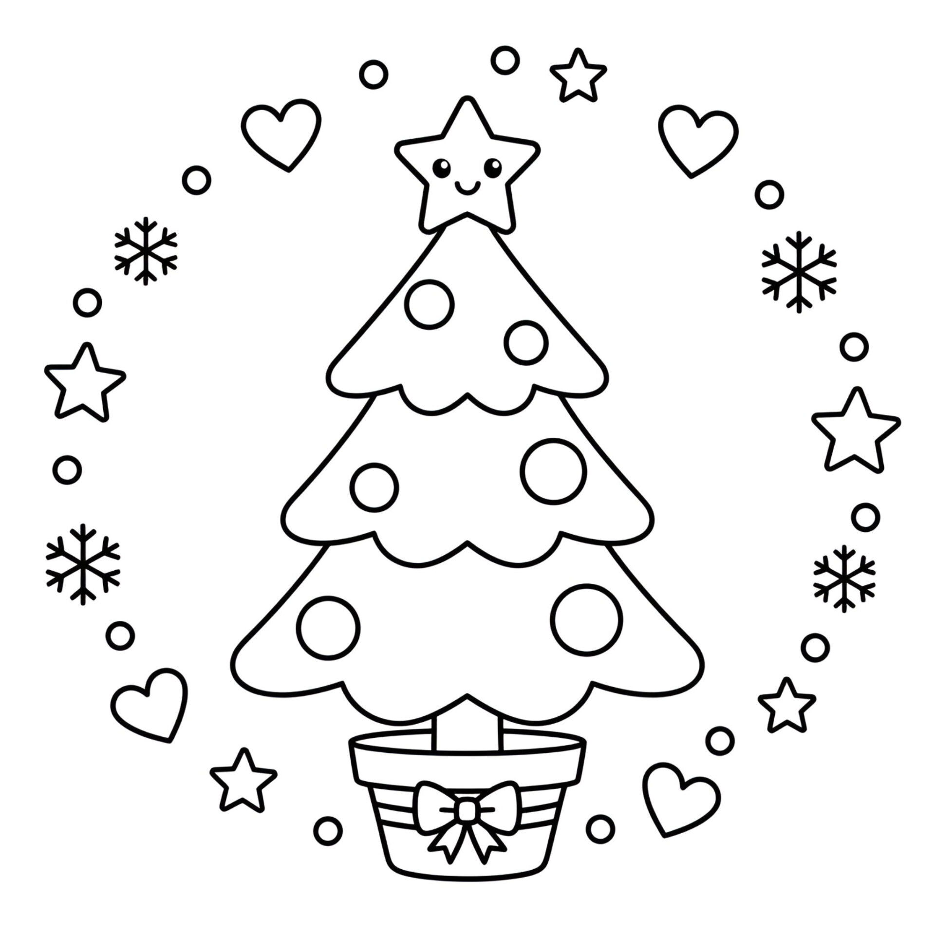 Ausmalbild Tannenbaum 🎄 Festlicher Malspaß für die Winterzeit von MOWOLI